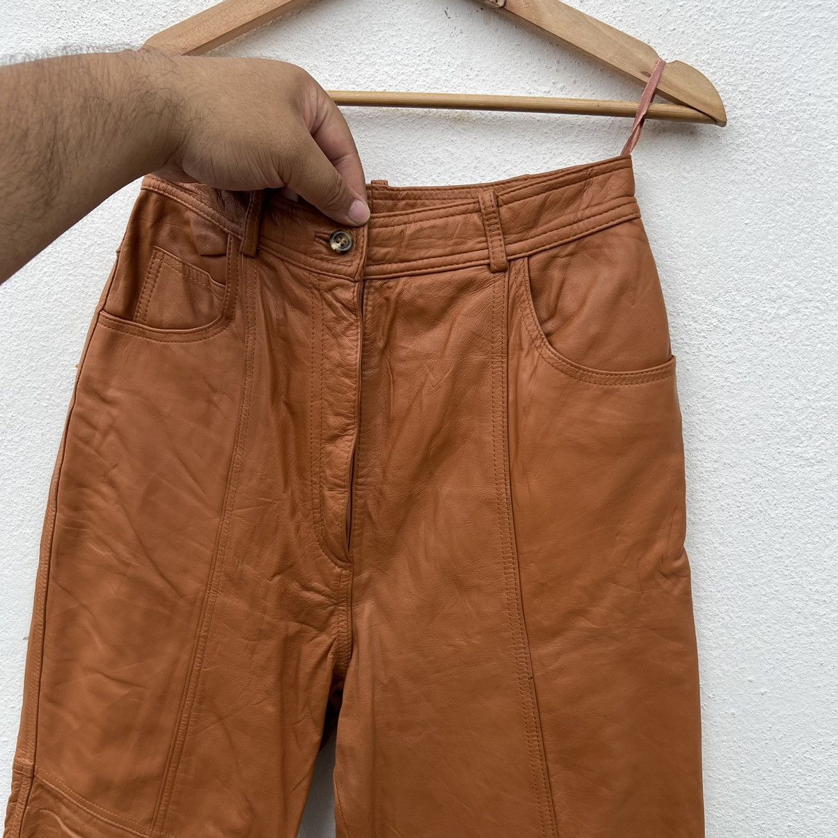 Japanese Brand VINTAGE LEATHER PANTS BIKER PARACHUTE JAPANESE BRAND Size US 29 - 5 Thumbnail