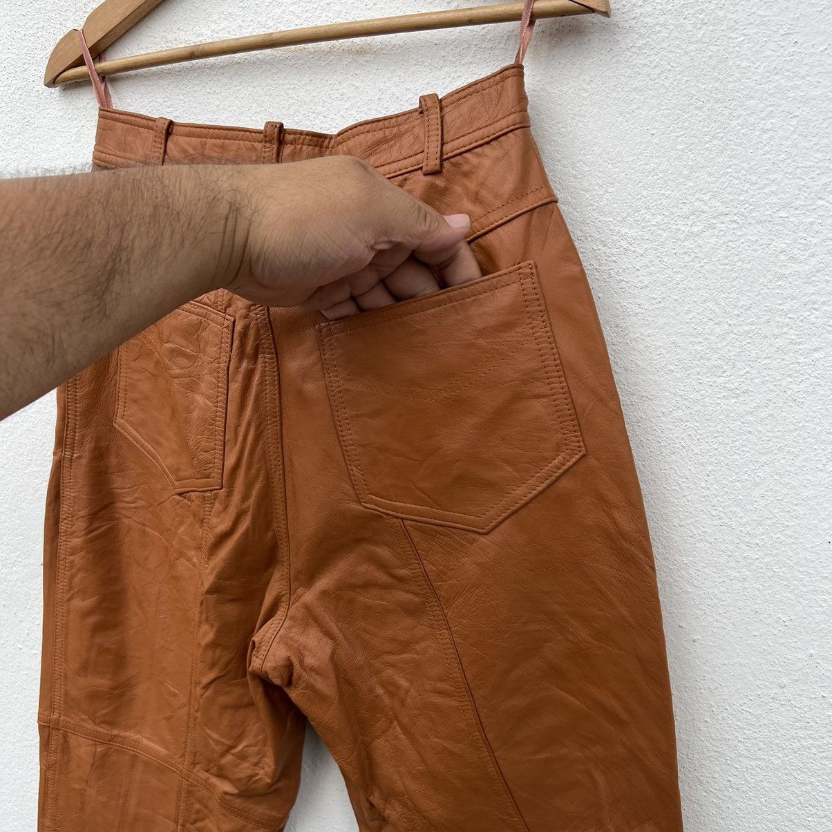 Japanese Brand VINTAGE LEATHER PANTS BIKER PARACHUTE JAPANESE BRAND Size US 29 - 12 Thumbnail