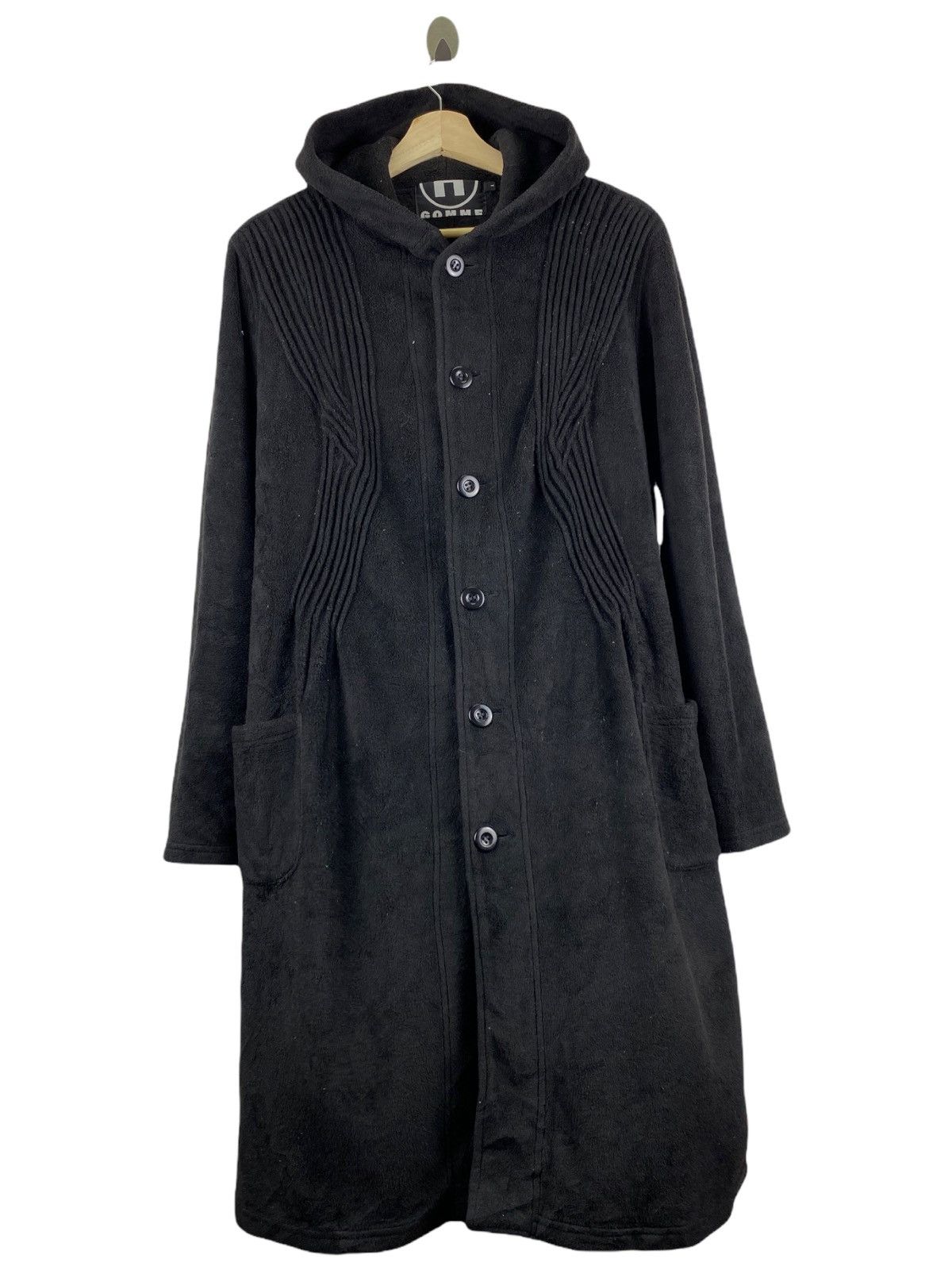 image of Gomme Homme Gomme Black Fleece Long Jacket, Men's (Size Medium)