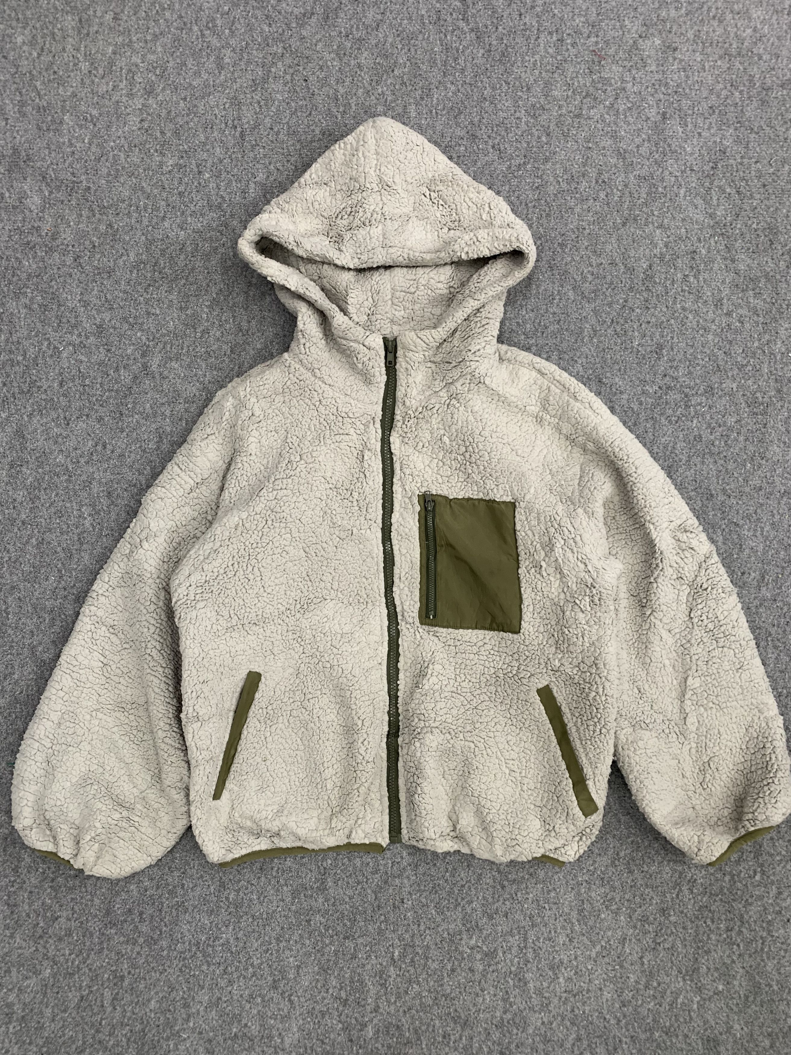 image of If Six Was Nine x Vintage Matted Fleece Jacket in Grey, Men's (Size Large)
