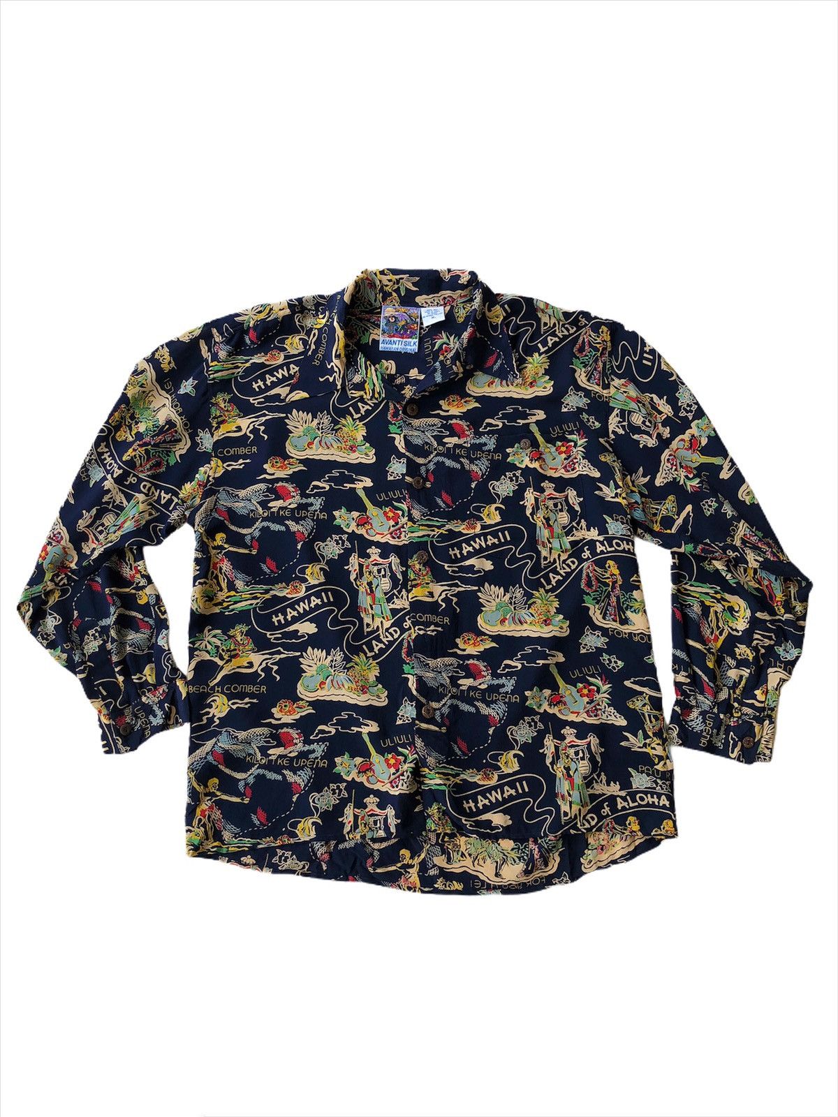 SikSilk RARE🔥Iconic Land of Aloha Avanti Silk LS Hawaii Shirt Size US L / EU 52-54 / 3 - 3 Thumbnail