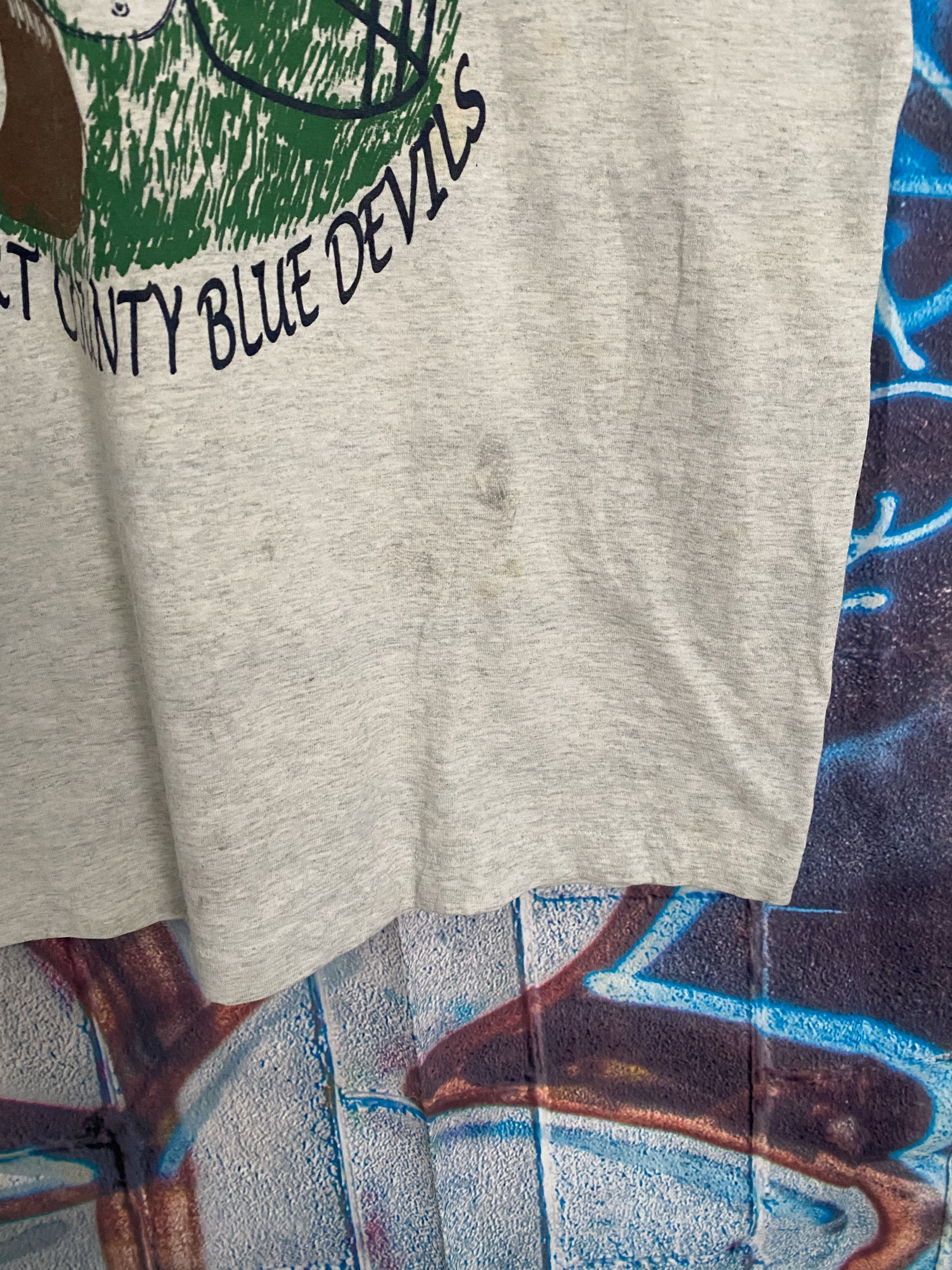 Fruit Of The Loom Vtg 90's Georgia Dome Blue Devils Single Stitch T Shirt Size US L / EU 52-54 / 3 - 3 Thumbnail