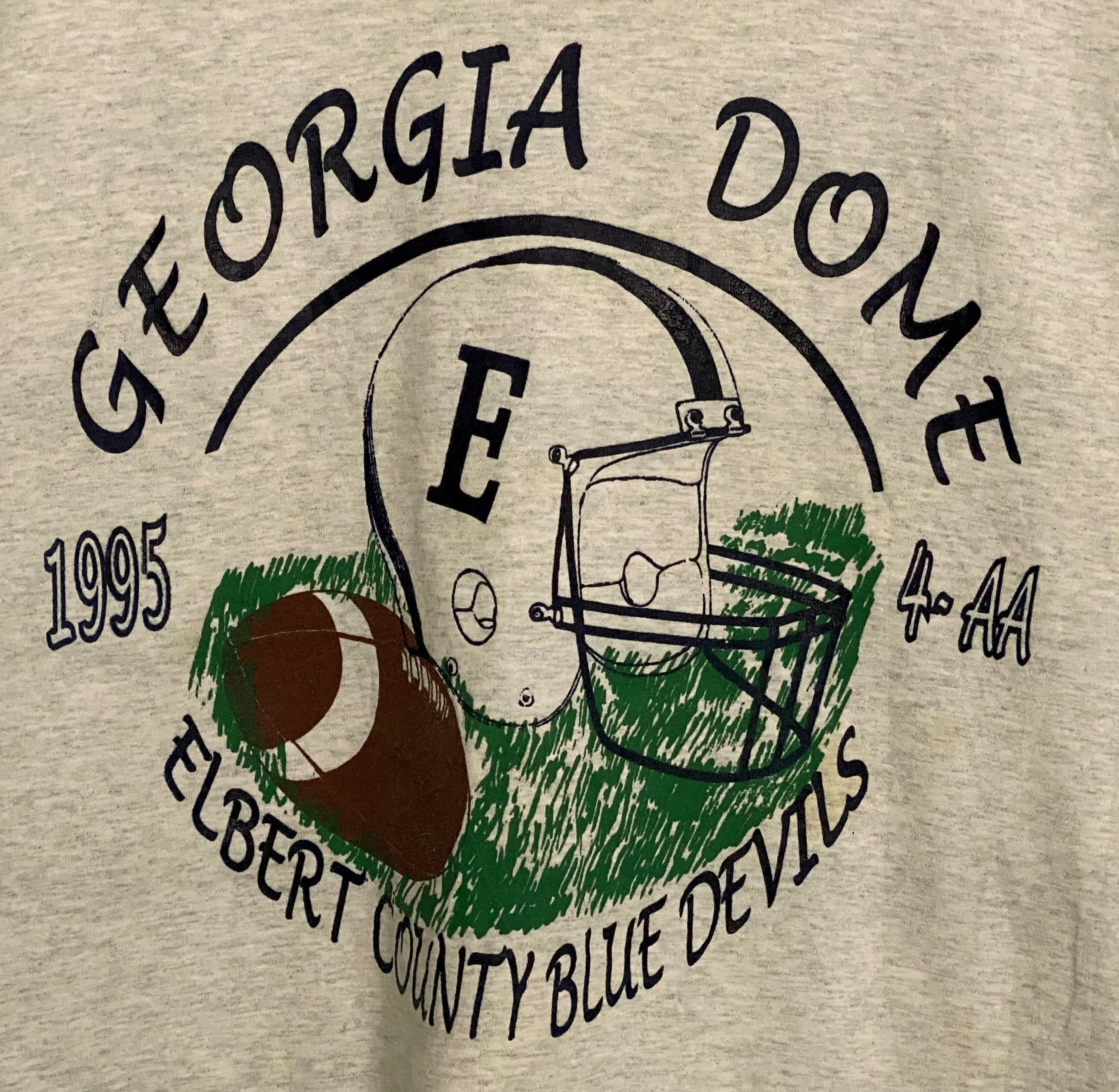 Fruit Of The Loom Vtg 90's Georgia Dome Blue Devils Single Stitch T Shirt Size US L / EU 52-54 / 3 - 2 Thumbnail