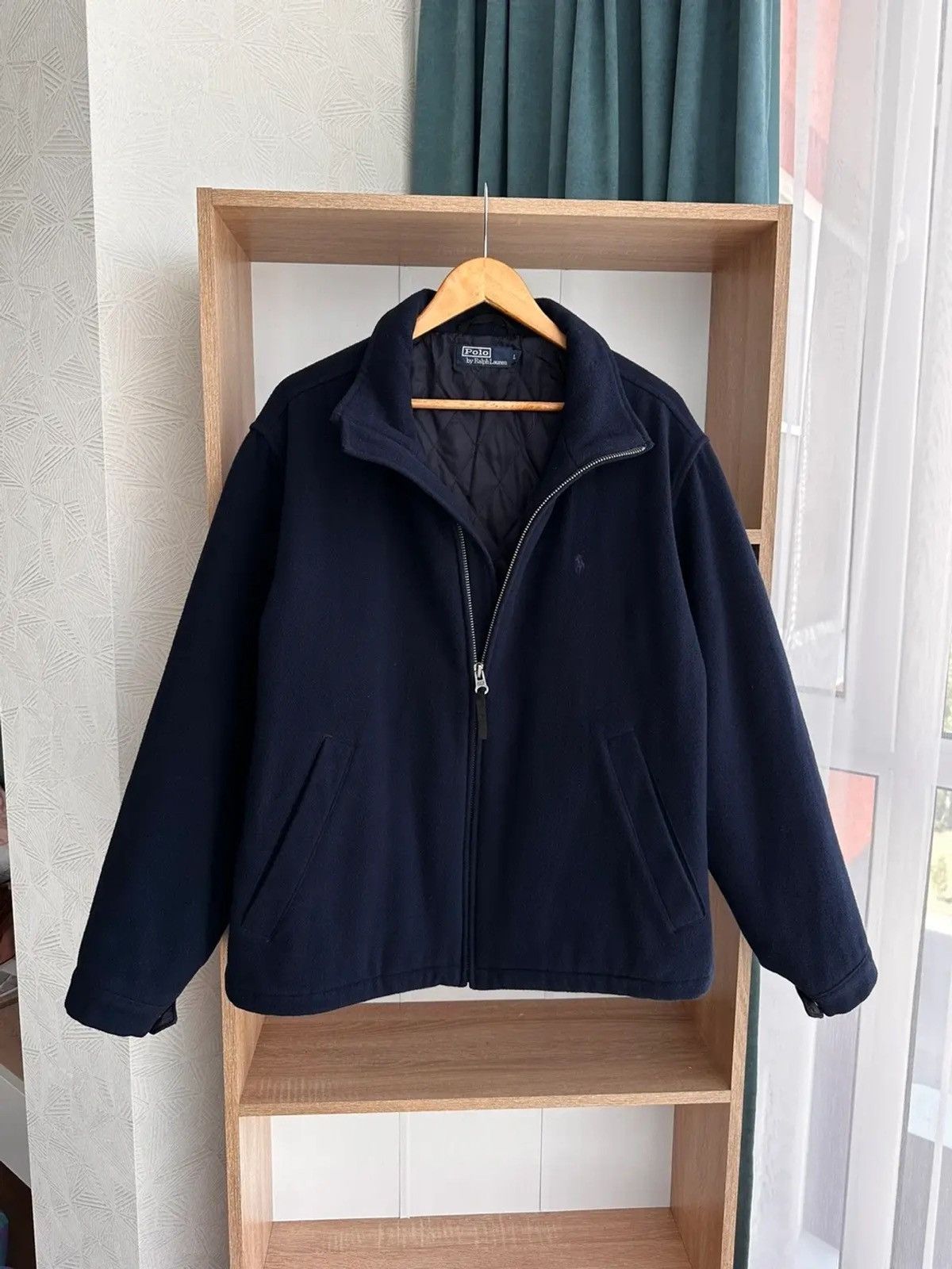 Vintage Polo Ralph Lauren RRL Navy Lana Wool Bomber Jacket