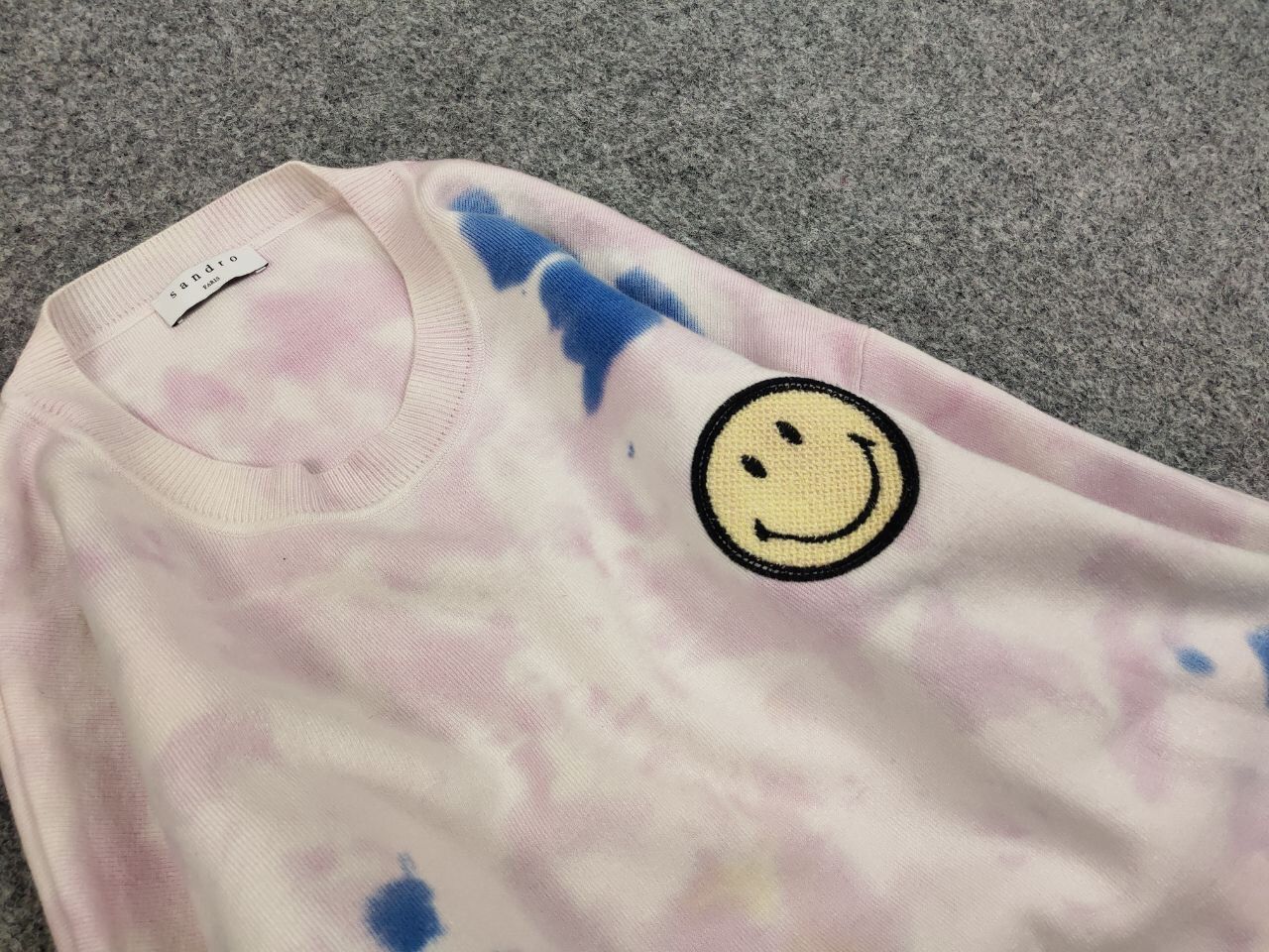 Sandro Sandro x Smiley Tie Dye Multicolor stretch Sweater Smiley Size L / US 10 / IT 46 - 12 Thumbnail