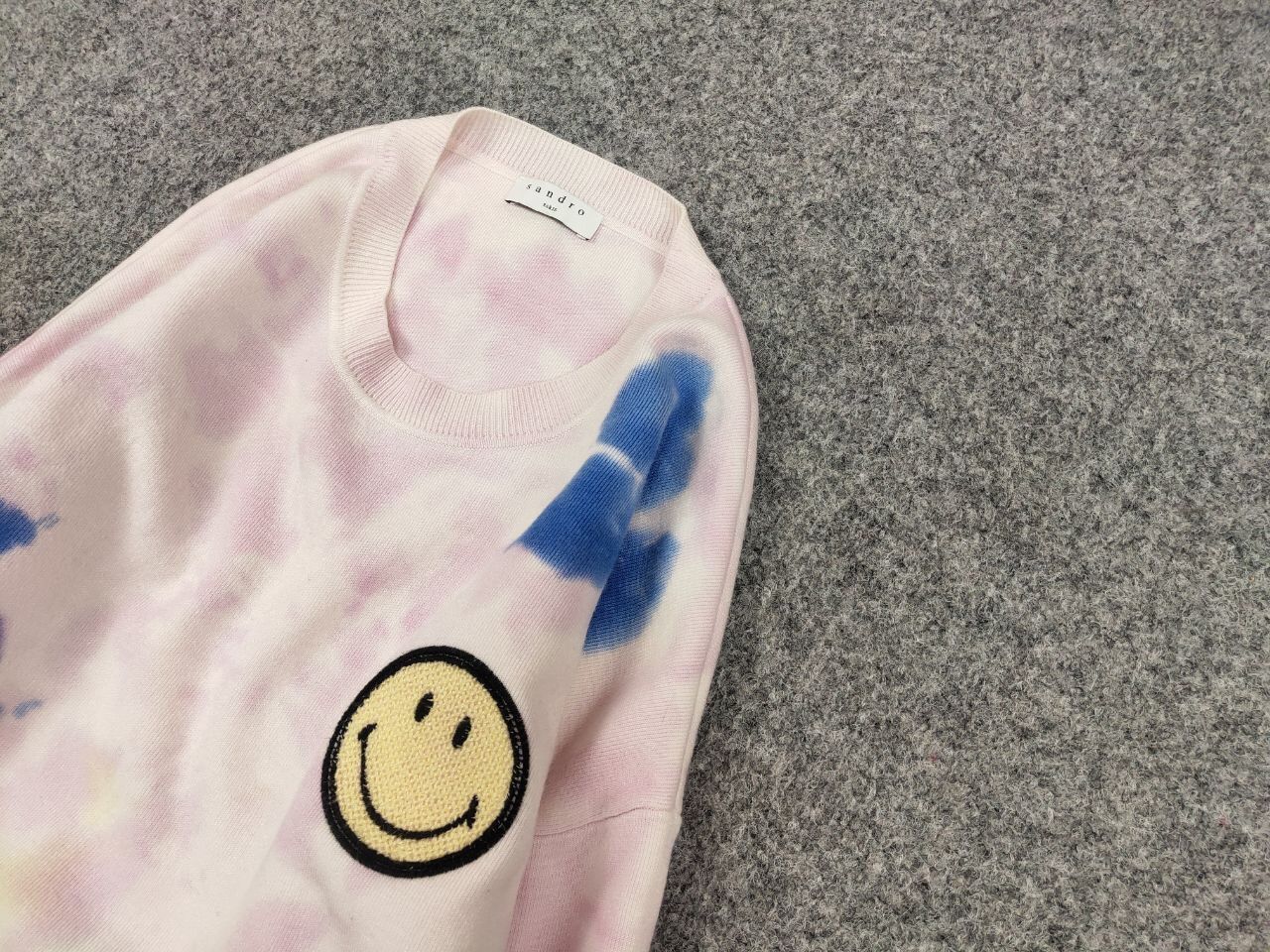 Sandro Sandro x Smiley Tie Dye Multicolor stretch Sweater Smiley Size L / US 10 / IT 46 - 4 Thumbnail