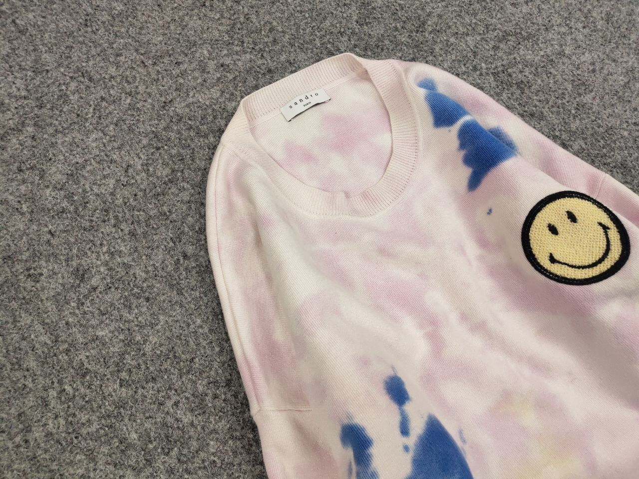Sandro Sandro x Smiley Tie Dye Multicolor stretch Sweater Smiley Size L / US 10 / IT 46 - 7 Thumbnail