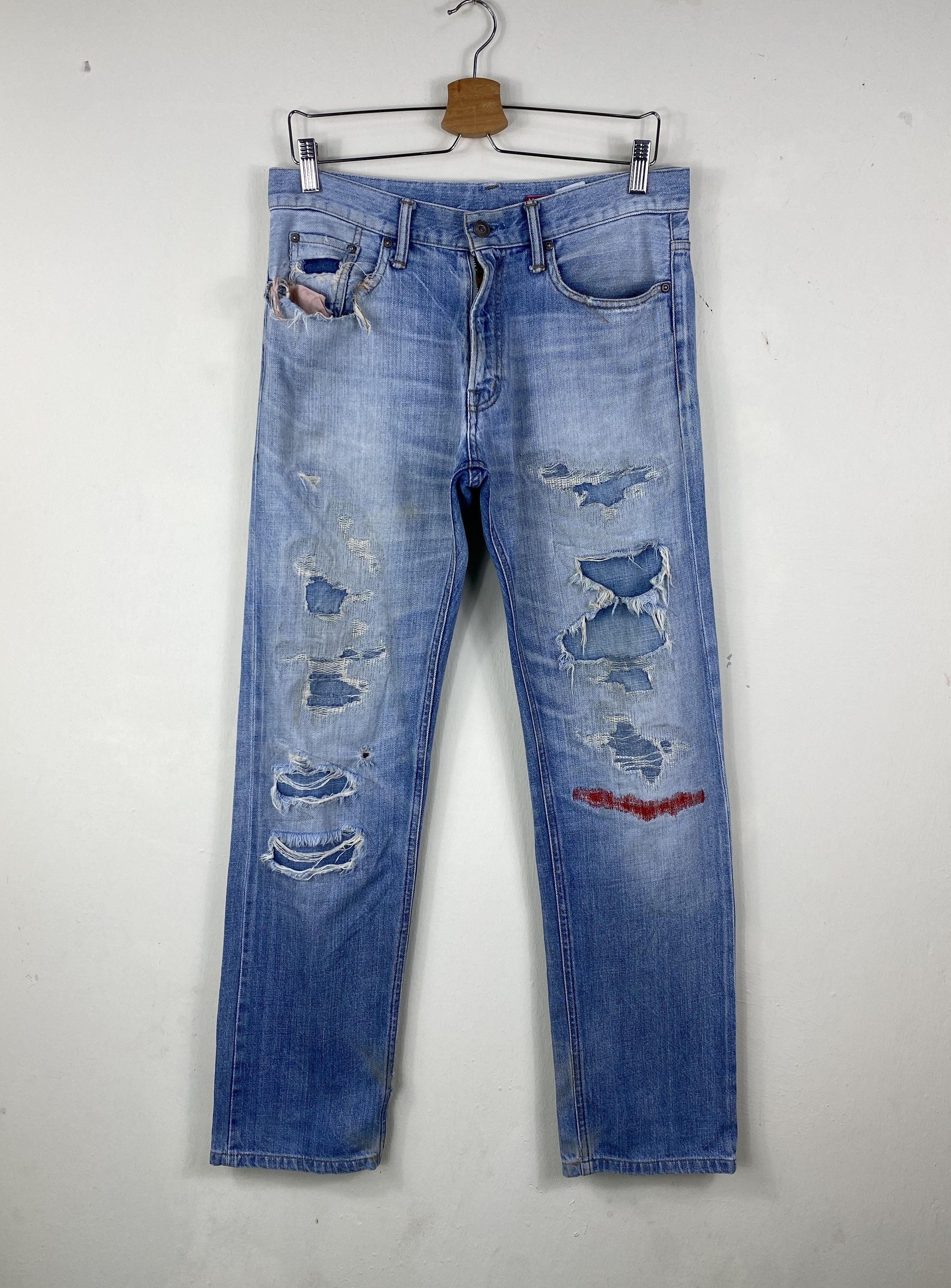 If Six Was Nine (30x29.5)INSANE Perfect Distressed Japan Semantic jean Size US 30 / EU 46 - 2 Thumbnail