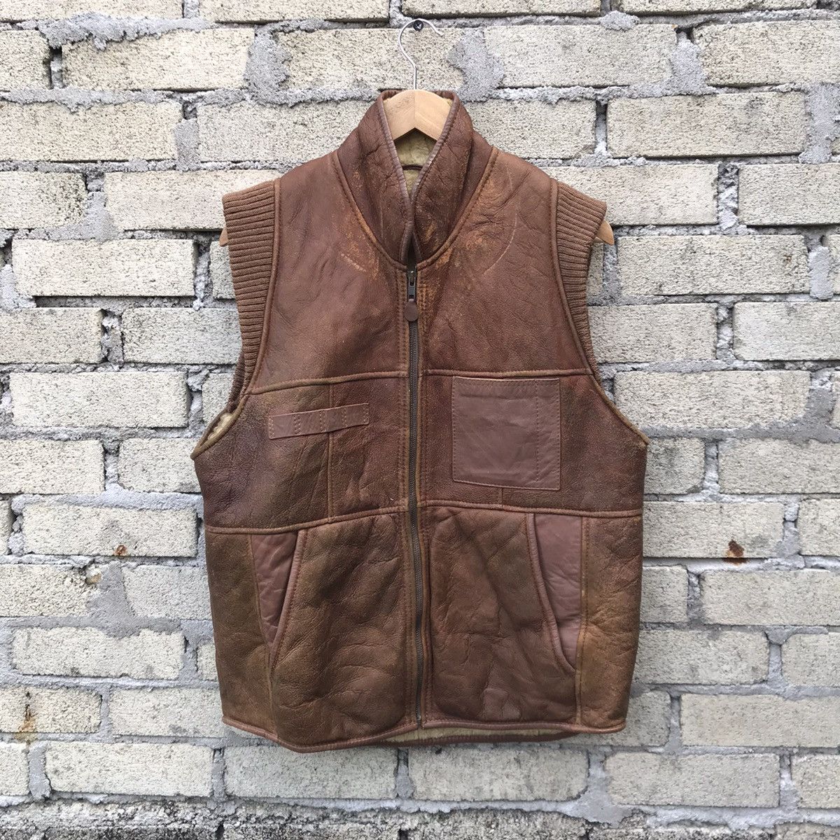 image of Canterbury Of New Zealand x Sheepskin Coat Vintage Canterbury B3 Sheepskin Fur Lining Vest Jacket i