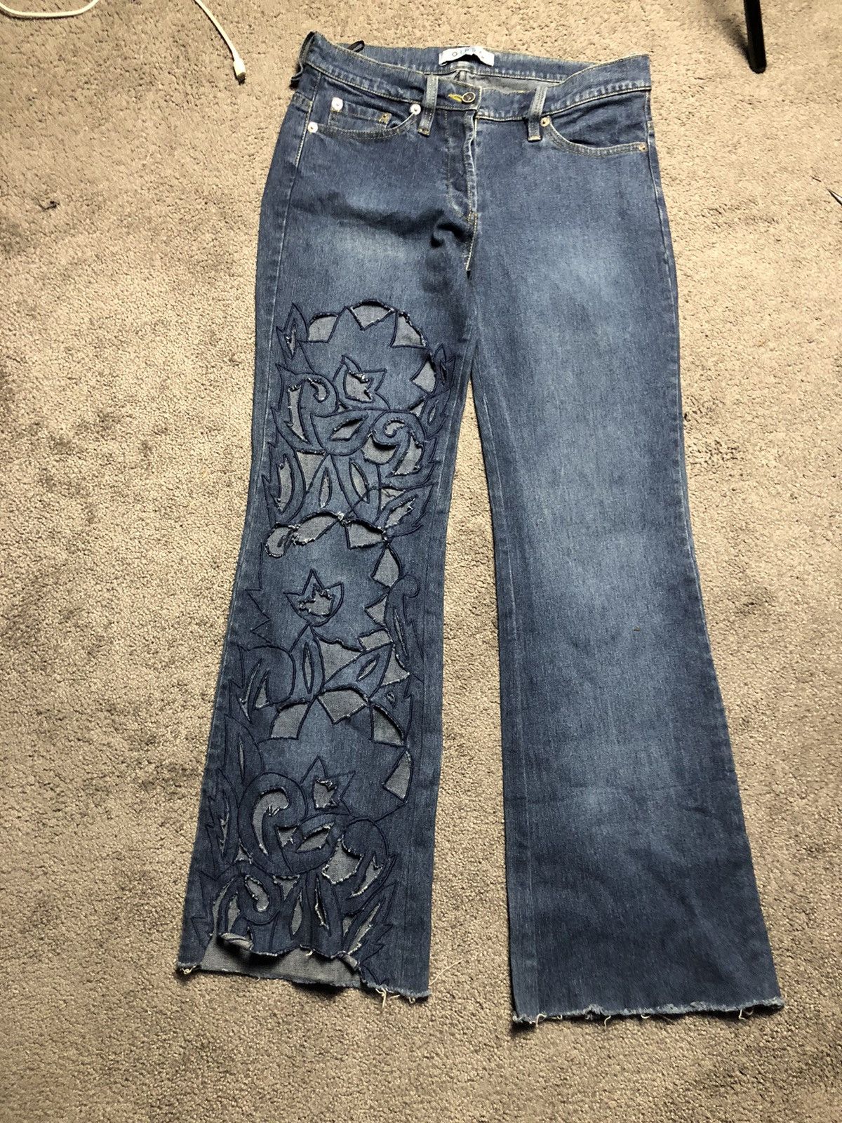 Japanese Brand vintage y2k Archive rave Artisanal flared Runway Floral Size 25" / US 0 / IT 36 - 1 Thumbnail