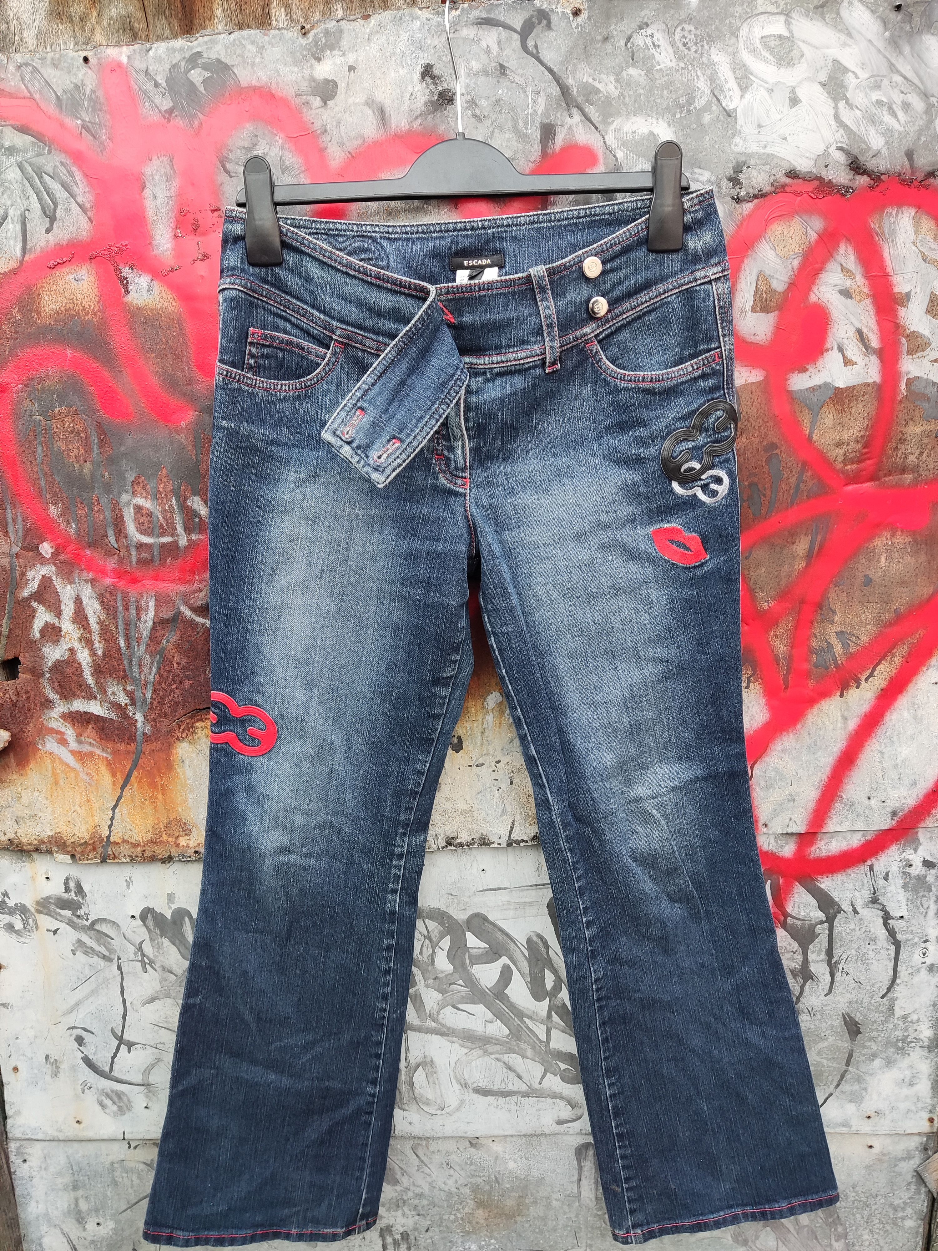 Escada archive vintage flare lips Escada denim jeans Size 30" / US 8 / IT 44 - 1 Thumbnail