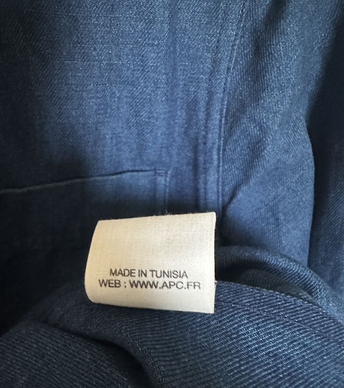 A.P.C. Long Sleeve Denim shirt with black Corduroy collar