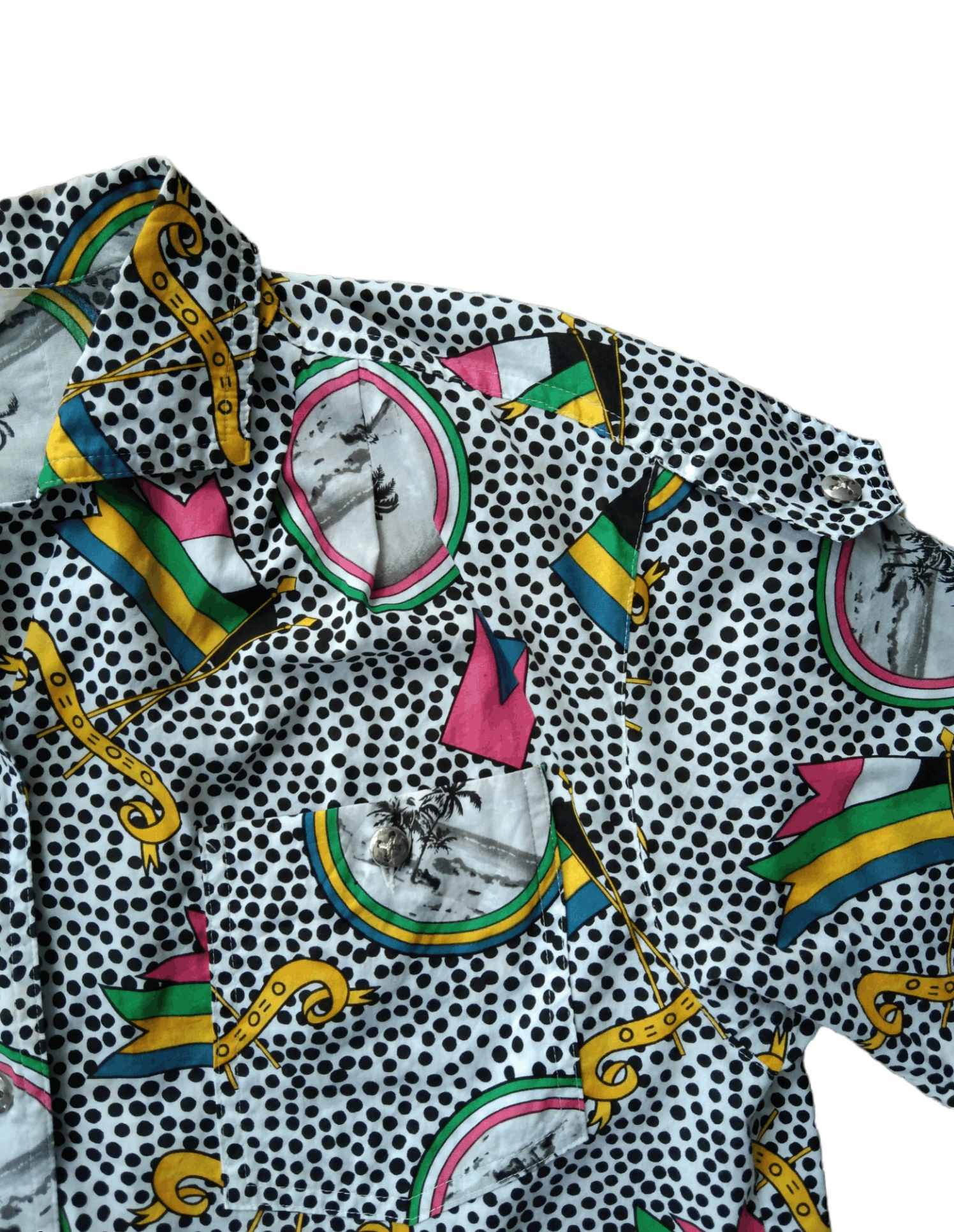 Designer × Vintage 1990s Franca V. Paoloni Fullprint Shirts Size L / US 10 / IT 46 - 5 Thumbnail