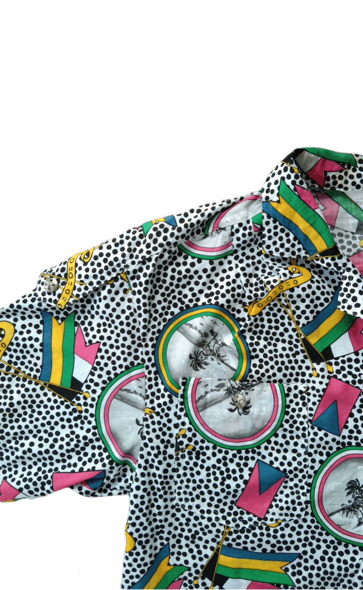 Designer × Vintage 1990s Franca V. Paoloni Fullprint Shirts Size L / US 10 / IT 46 - 4 Thumbnail