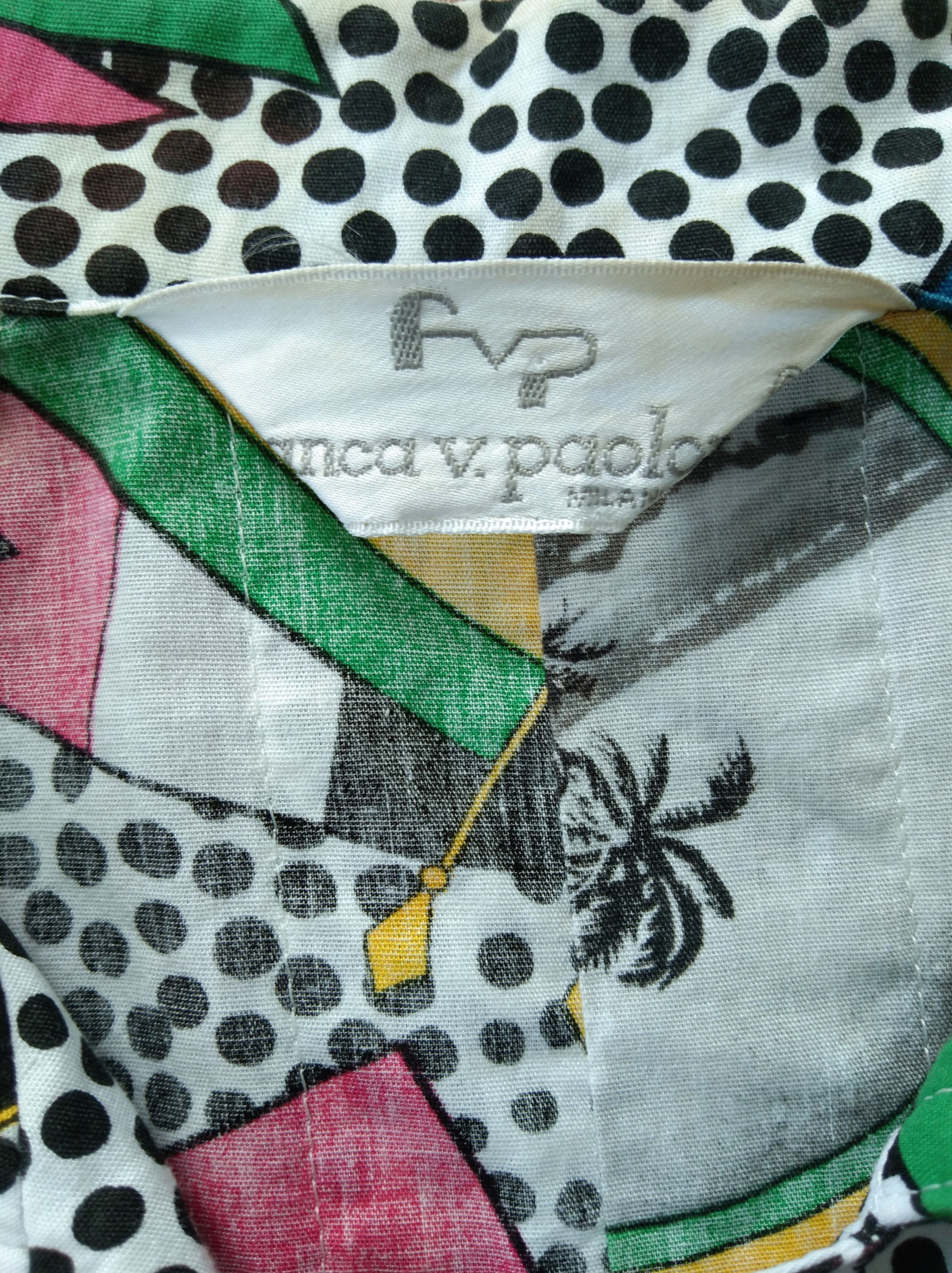Designer × Vintage 1990s Franca V. Paoloni Fullprint Shirts Size L / US 10 / IT 46 - 6 Thumbnail