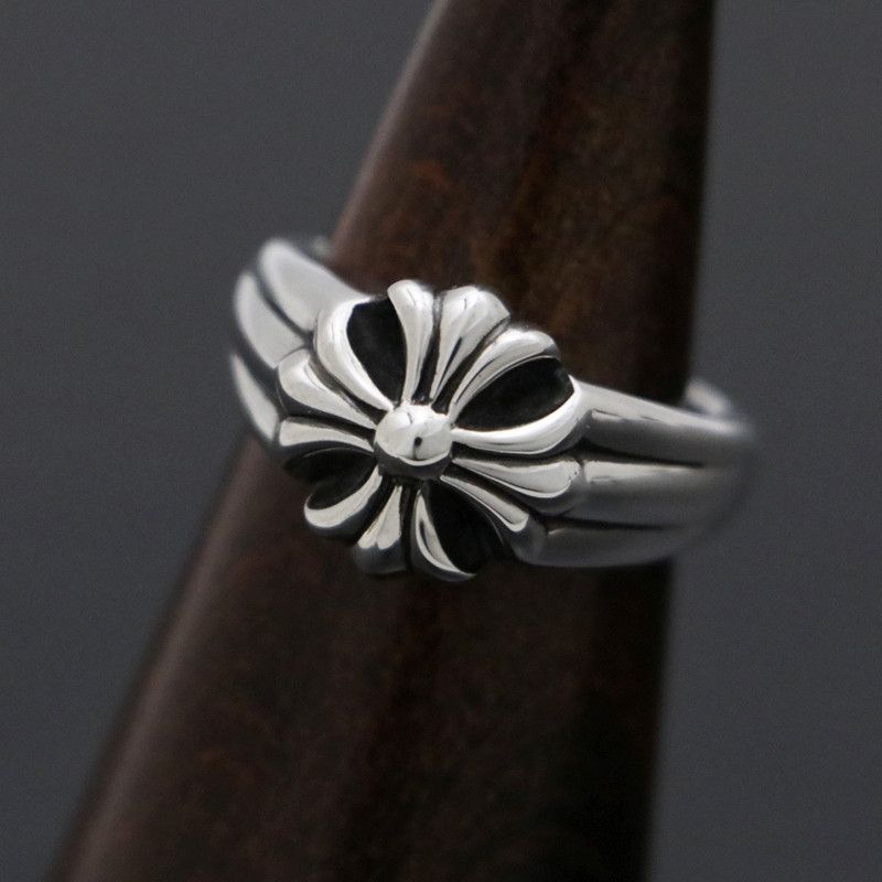 image of Chrome Hearts Cutout Plus Ring in Silver, Men's