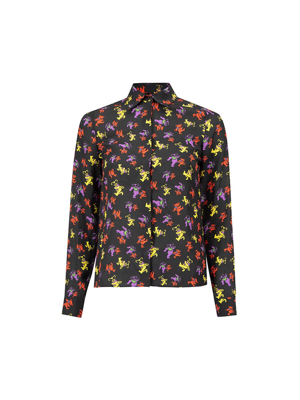 Alice + Olivia Teddy Bear Printed Silk Blouse | Grailed