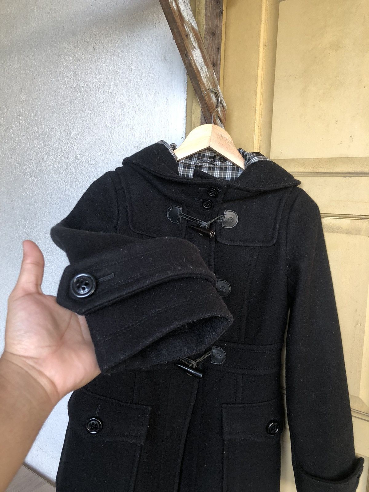 Burberry Vintage Burberry Blue Label Nova Check Duffle Coat Black Size XS / US 0-2 / IT 36-38 - 8 Thumbnail