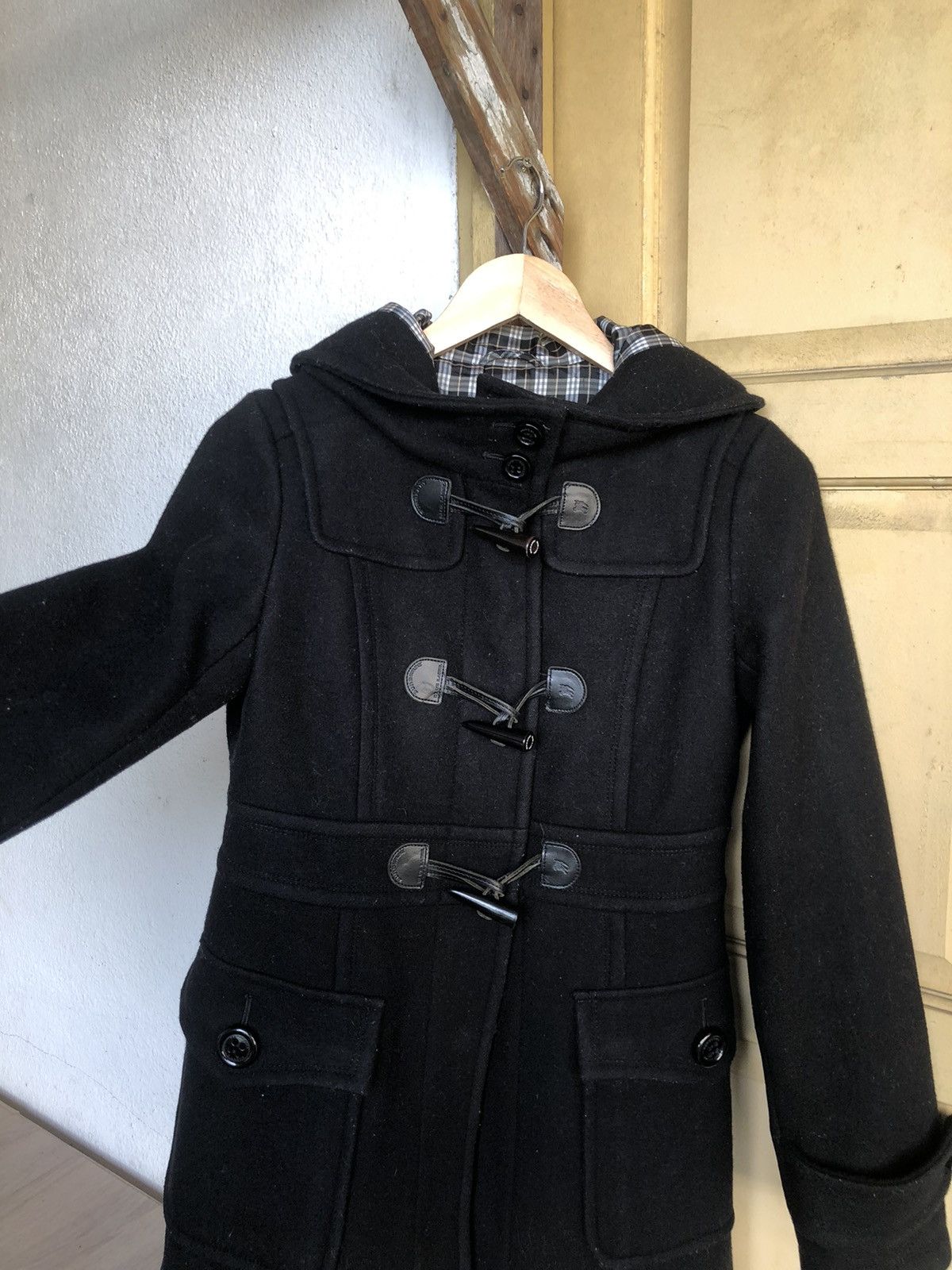 Burberry Vintage Burberry Blue Label Nova Check Duffle Coat Black Size XS / US 0-2 / IT 36-38 - 9 Thumbnail