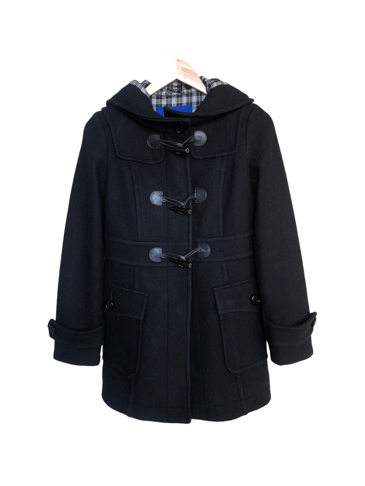 Burberry Vintage Burberry Blue Label Nova Check Duffle Coat Black Size XS / US 0-2 / IT 36-38 - 2 Thumbnail