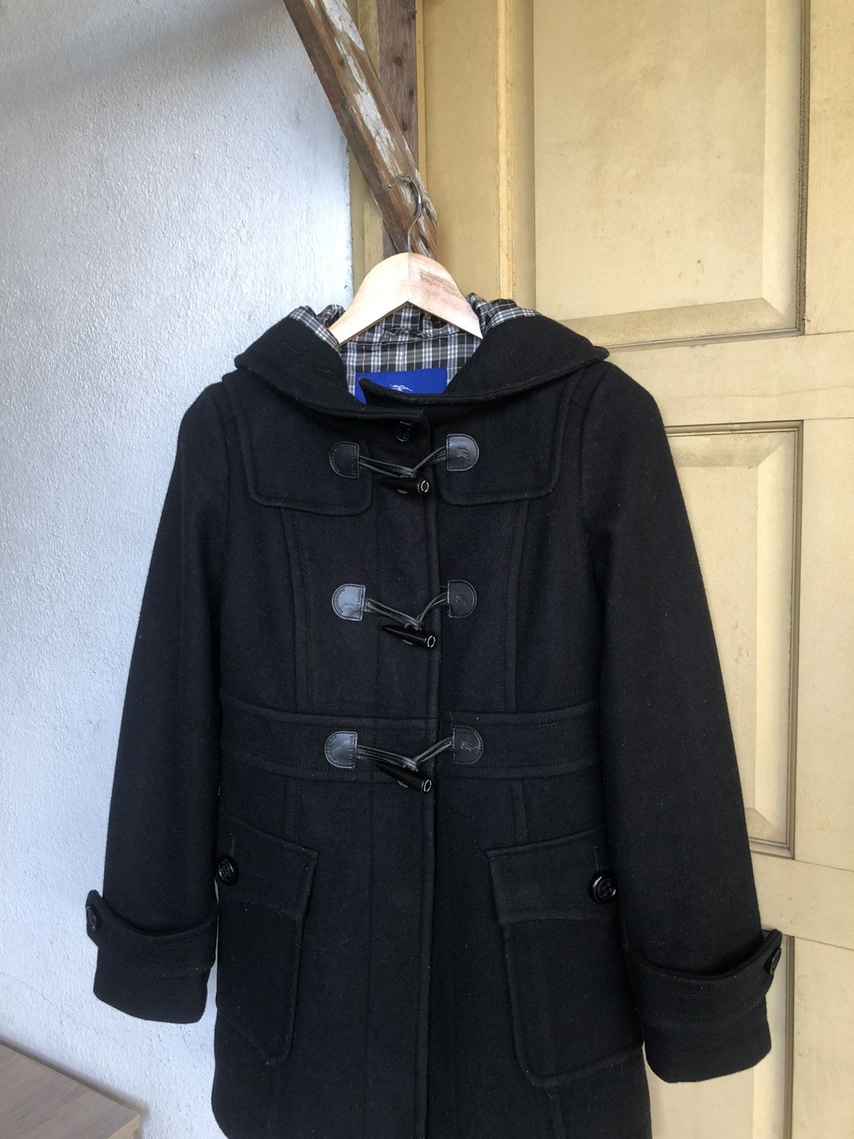 Burberry Vintage Burberry Blue Label Nova Check Duffle Coat Black Size XS / US 0-2 / IT 36-38 - 4 Thumbnail