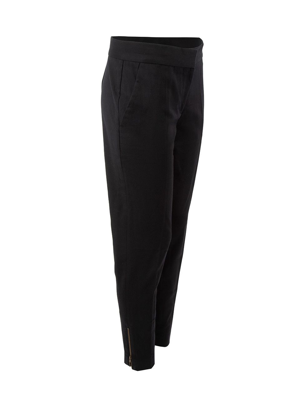 Black Slim Fit Trousers with Zip Details