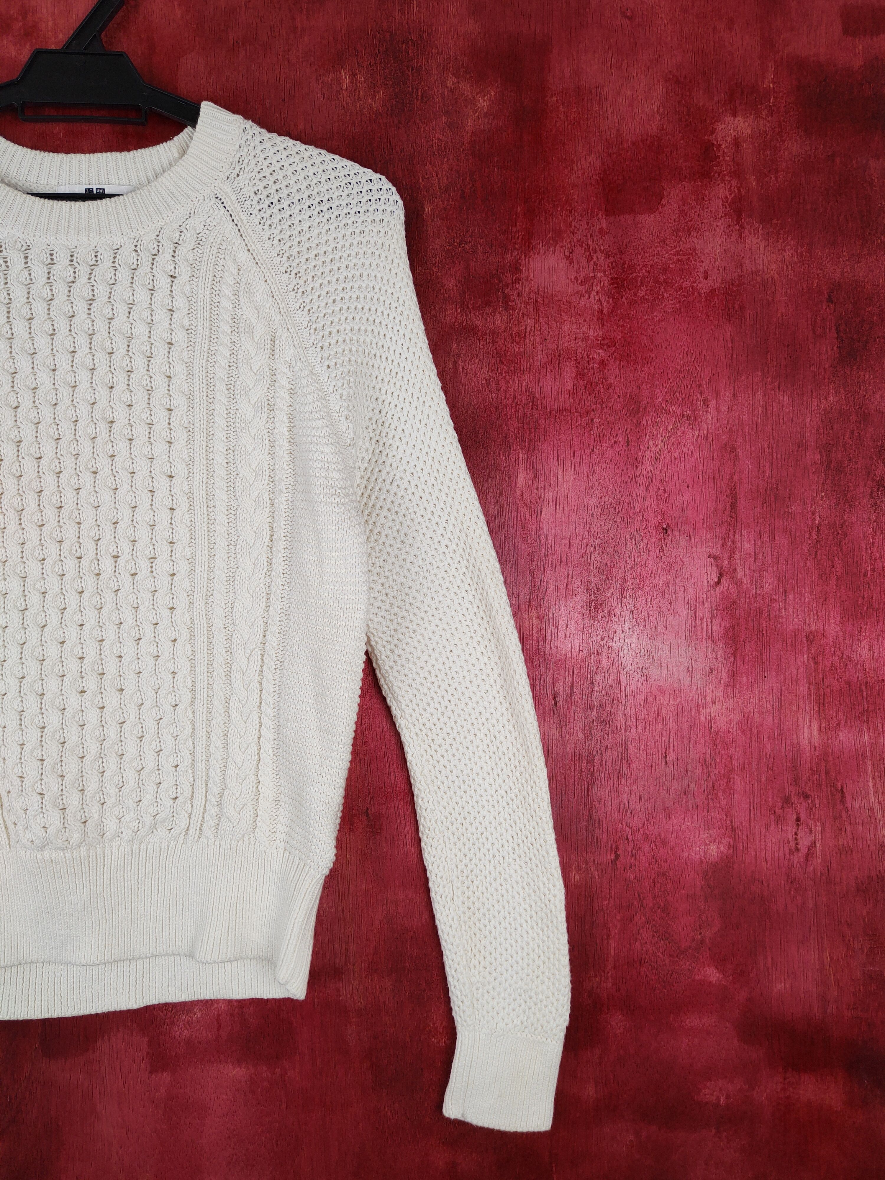Japanese Brand × Uniqlo Uniqlo japan sweatshirt White aram isle cable Knitwear #5267 Size M / US 6-8 / IT 42-44 - 4 Thumbnail