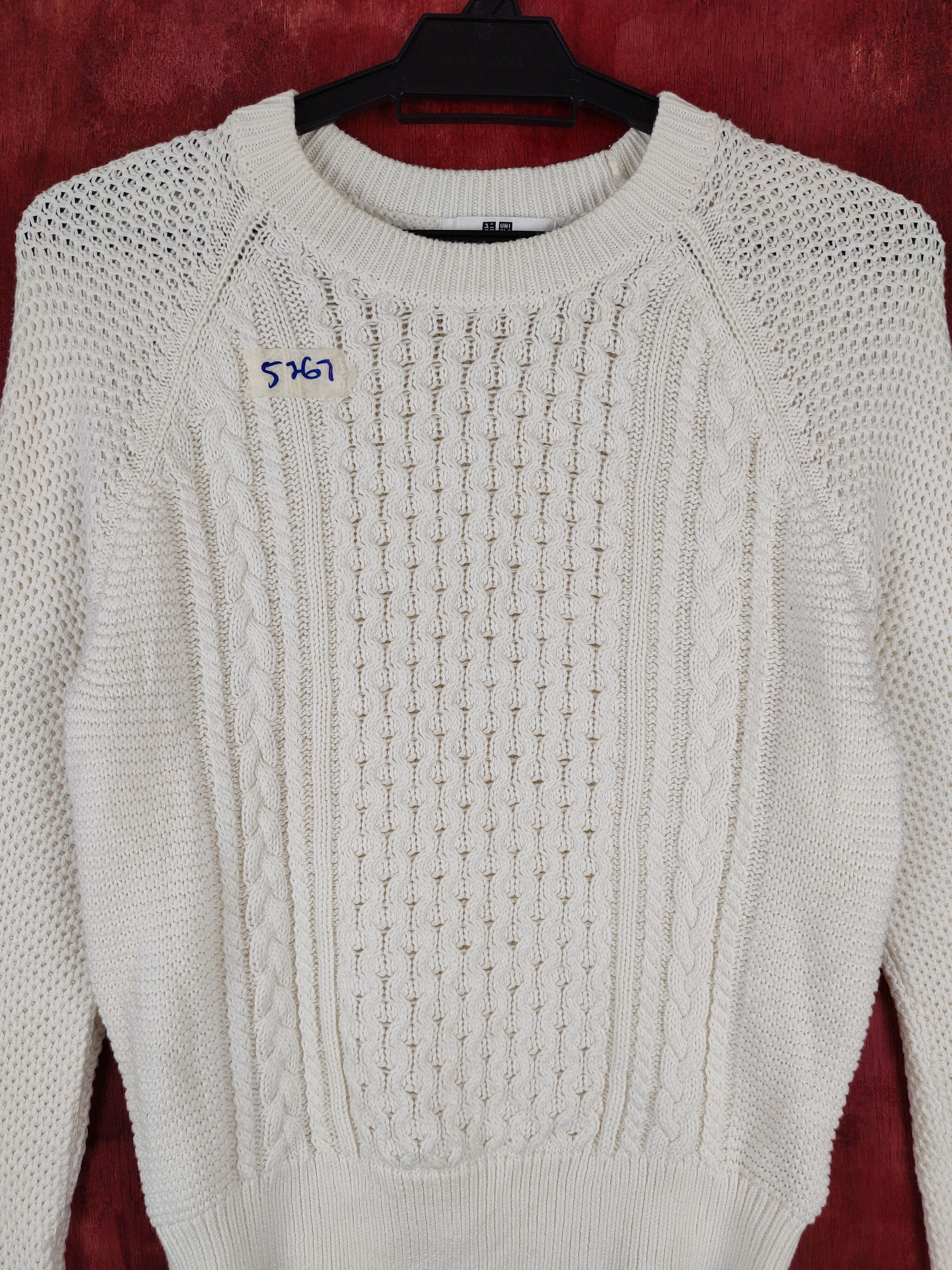 Japanese Brand × Uniqlo Uniqlo japan sweatshirt White aram isle cable Knitwear #5267 Size M / US 6-8 / IT 42-44 - 2 Thumbnail