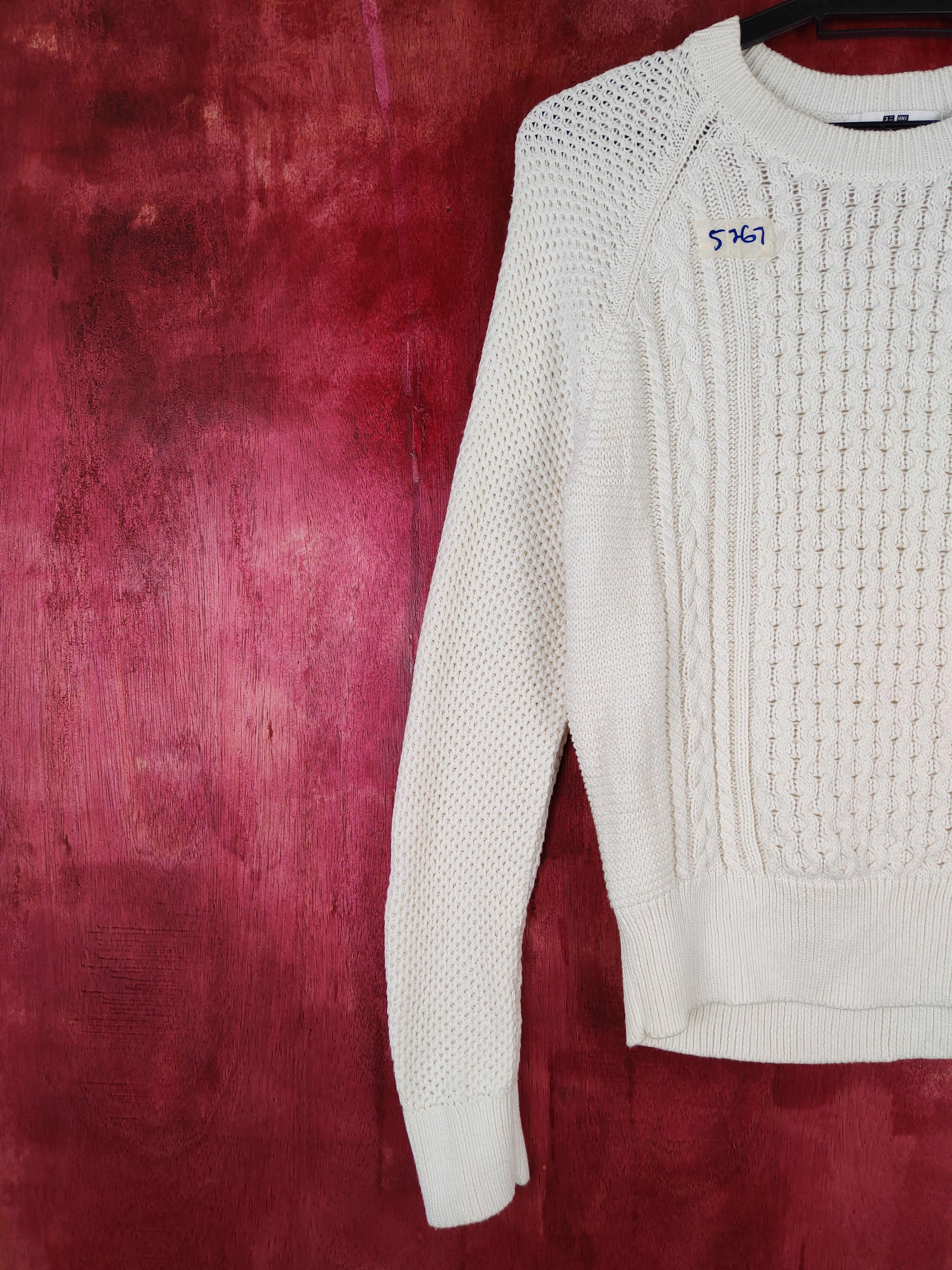 Japanese Brand × Uniqlo Uniqlo japan sweatshirt White aram isle cable Knitwear #5267 Size M / US 6-8 / IT 42-44 - 3 Thumbnail