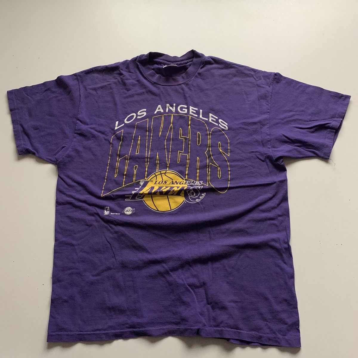 NBA × Vintage Vintage 90s Los Angeles Lakers NBA Graphic T Shirt Men's XXL Size US XXL / EU 58 / 5 - 1 Thumbnail