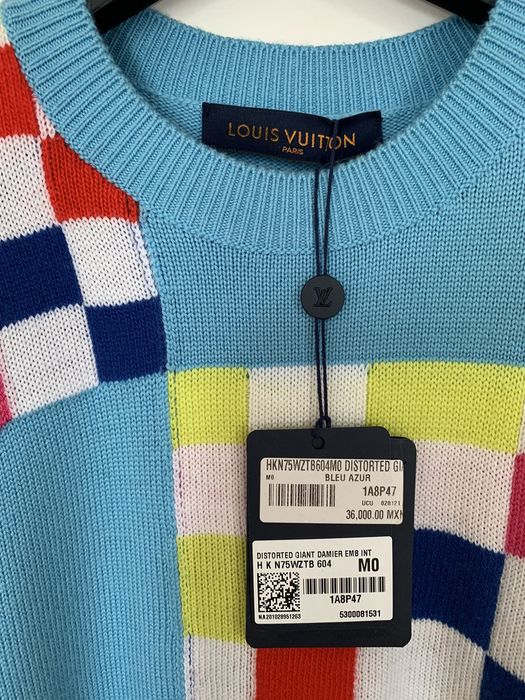 Louis Vuitton Multicolor Distorted Giant Damier Sweater