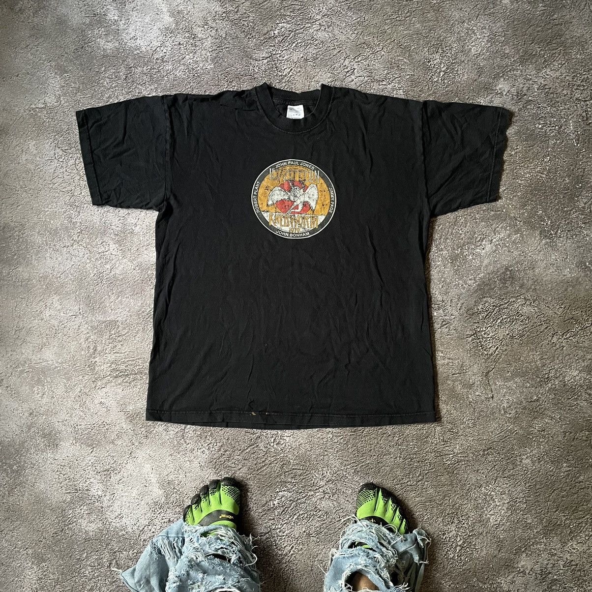Band Tees Vintage 90s LED ZEPPELIN ABSTRACT CREEPY HORROR SKELETON Size US XL / EU 56 / 4 - 1 Thumbnail