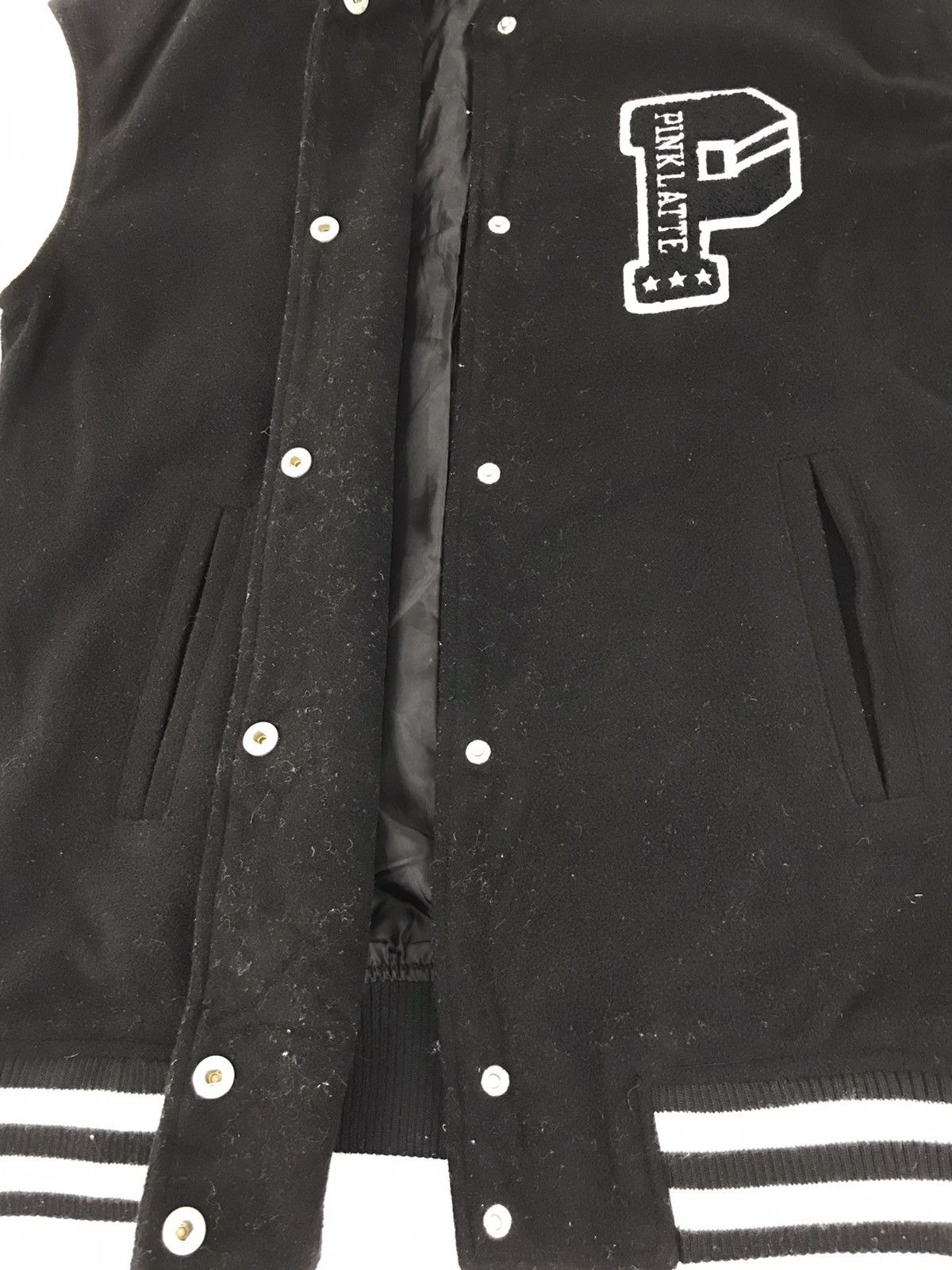 Japanese Brand Pink Latte Varsity Jacket Wool Quilted Inner Snap Button Size US S / EU 44-46 / 1 - 4 Thumbnail