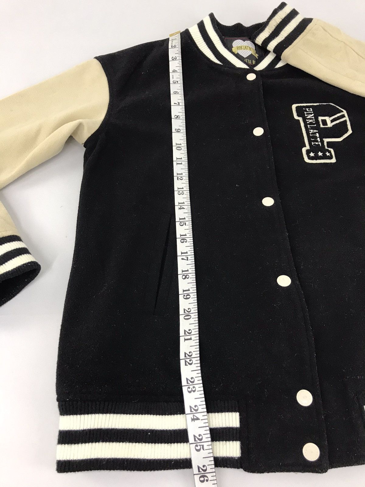 Japanese Brand Pink Latte Varsity Jacket Wool Quilted Inner Snap Button Size US S / EU 44-46 / 1 - 10 Thumbnail