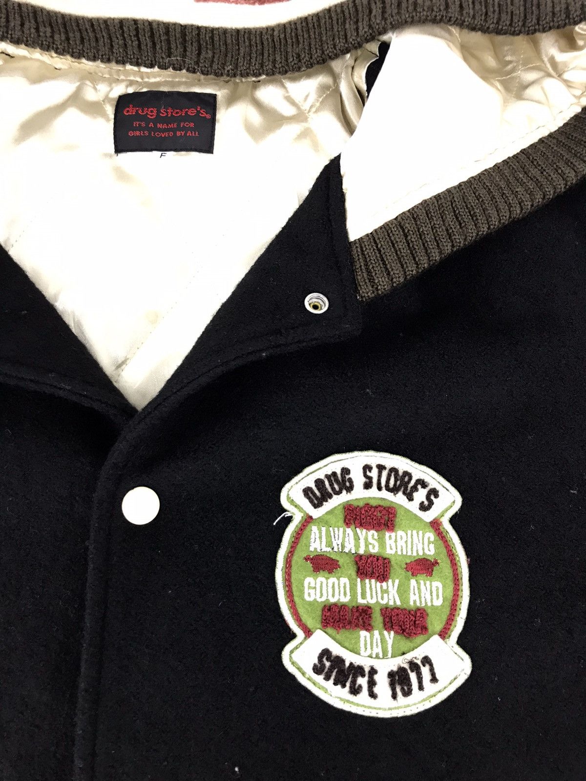 Japanese Brand Hype Drug Store's Varsity Jacket Hoodie Wool Quilted Inner Size US L / EU 52-54 / 3 - 7 Thumbnail