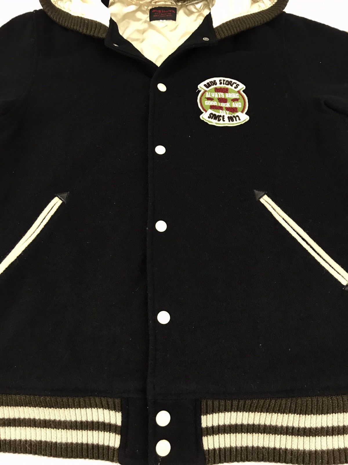 Japanese Brand Hype Drug Store's Varsity Jacket Hoodie Wool Quilted Inner Size US L / EU 52-54 / 3 - 6 Thumbnail