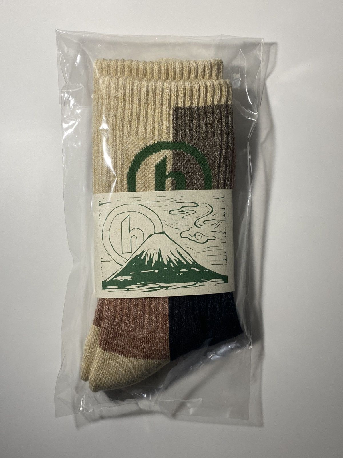 HIDDEN × Japanese Brand HIDDEN® Patchwork Socks - Natural/Brown Size ONE SIZE - 2 Thumbnail
