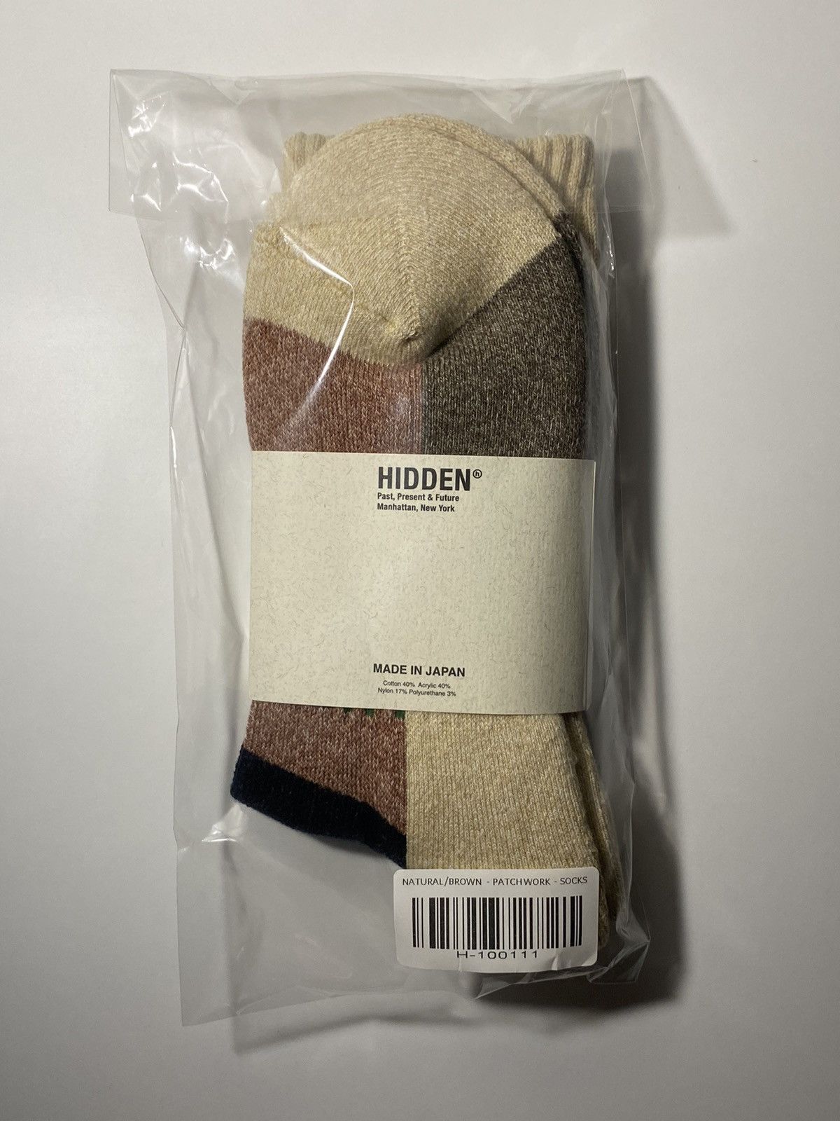 HIDDEN × Japanese Brand HIDDEN® Patchwork Socks - Natural/Brown Size ONE SIZE - 3 Thumbnail