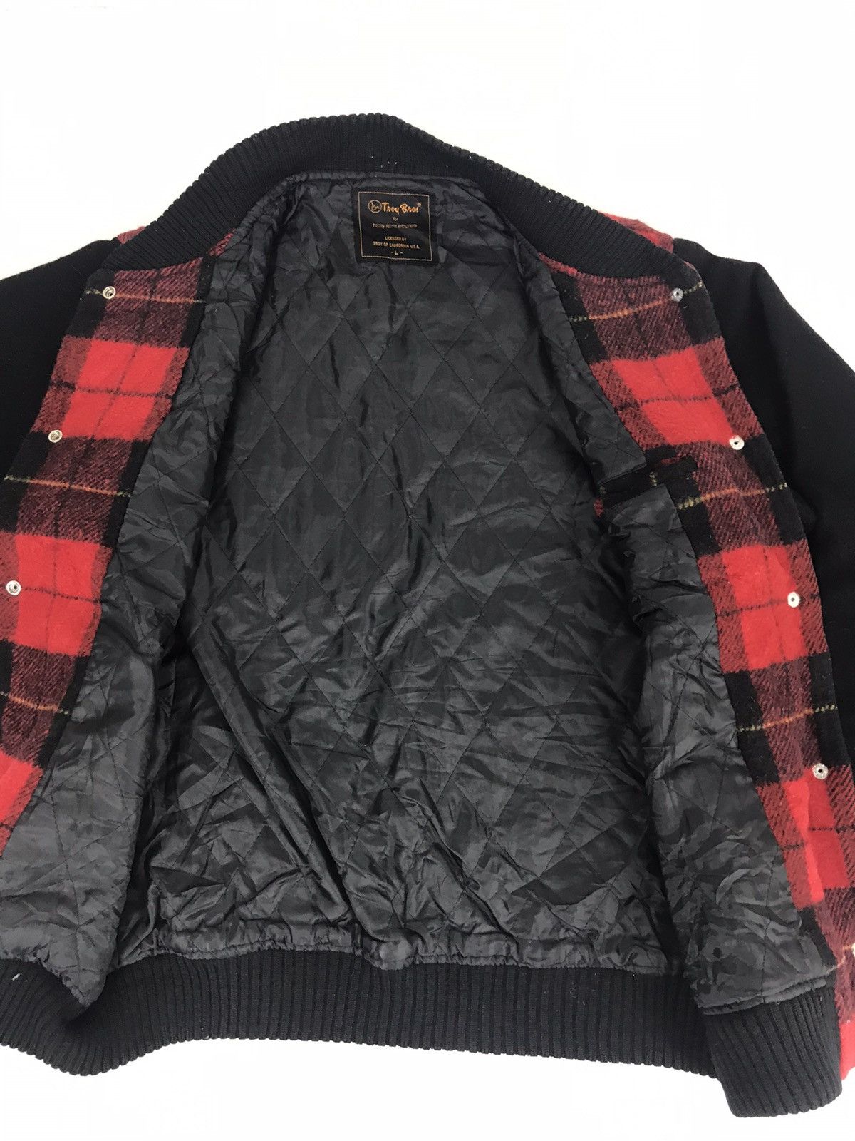 Japanese Brand Vintage Troy Bros California Plaid Checked Varsity Jacket Size US S / EU 44-46 / 1 - 5 Thumbnail