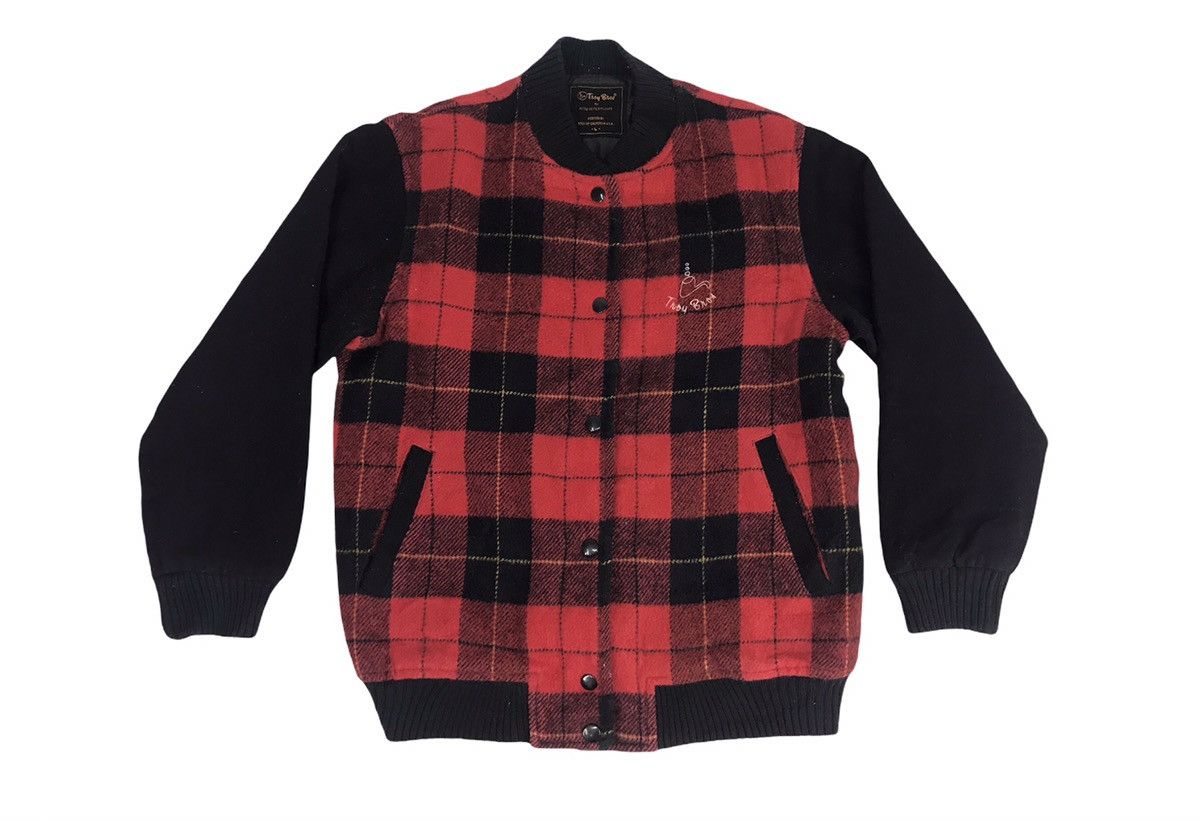Japanese Brand Vintage Troy Bros California Plaid Checked Varsity Jacket Size US S / EU 44-46 / 1 - 1 Thumbnail