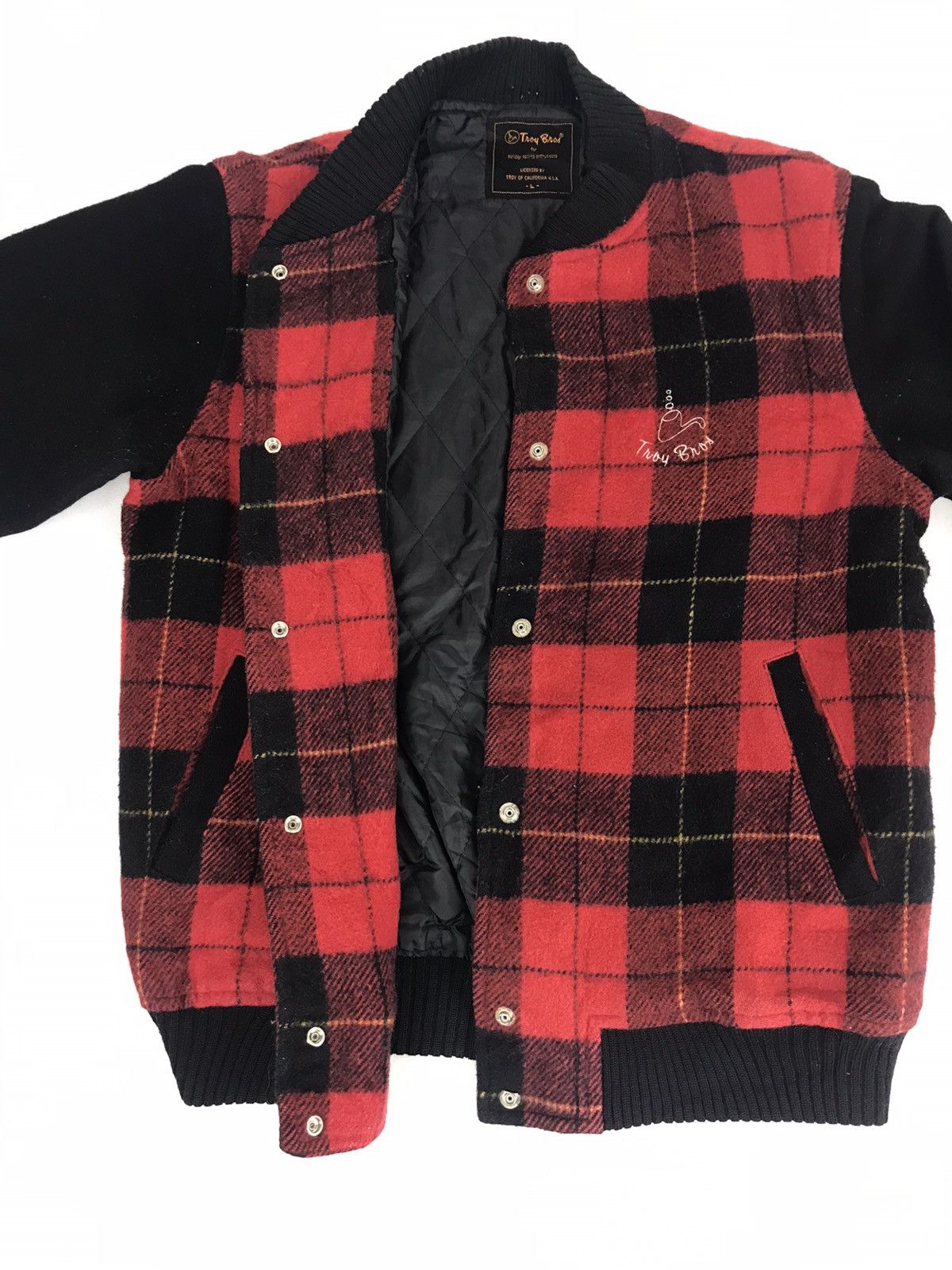 Japanese Brand Vintage Troy Bros California Plaid Checked Varsity Jacket Size US S / EU 44-46 / 1 - 4 Thumbnail