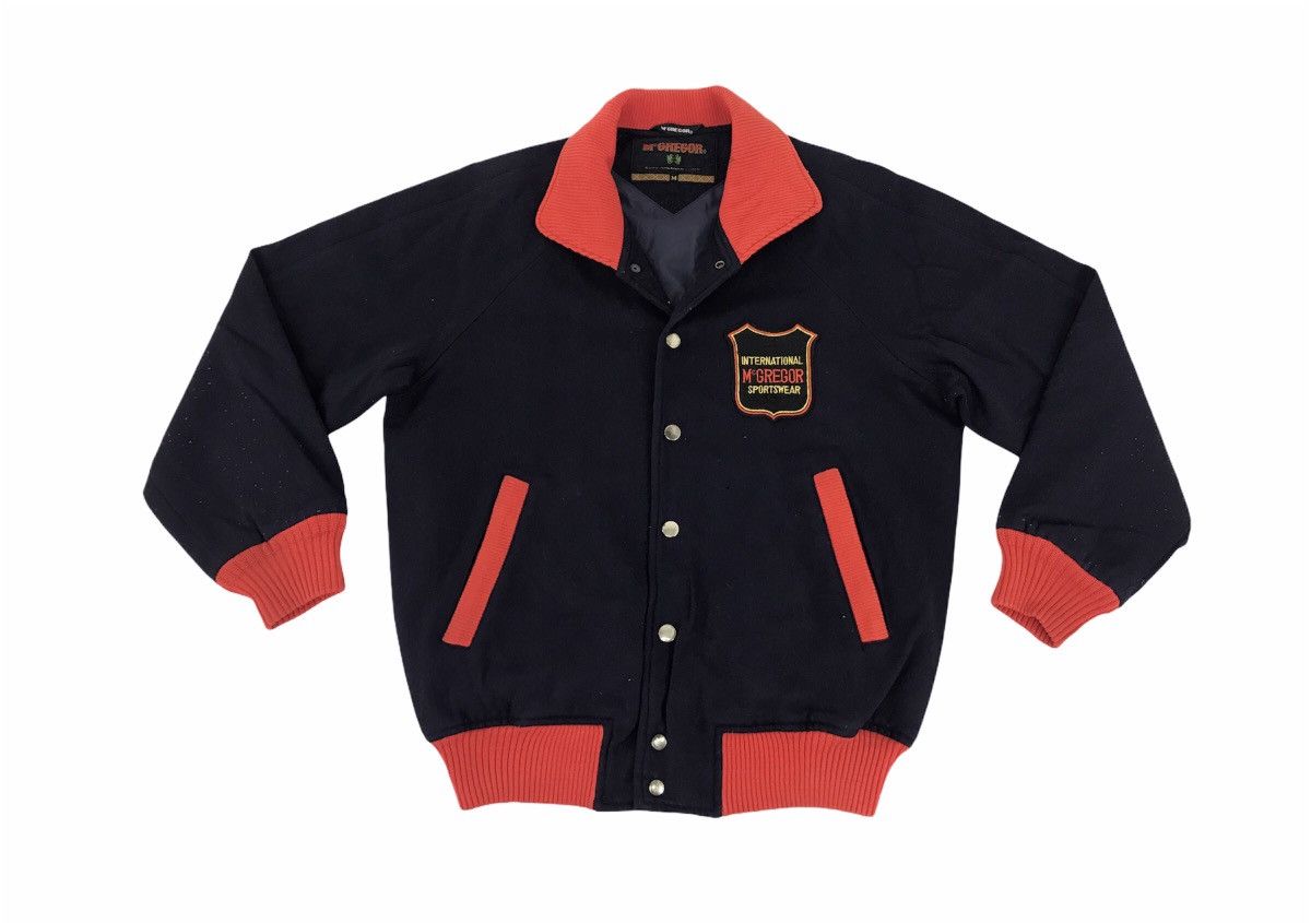 Vintage RARE McGregor Navy & Grey Wool Varsity Jacket S