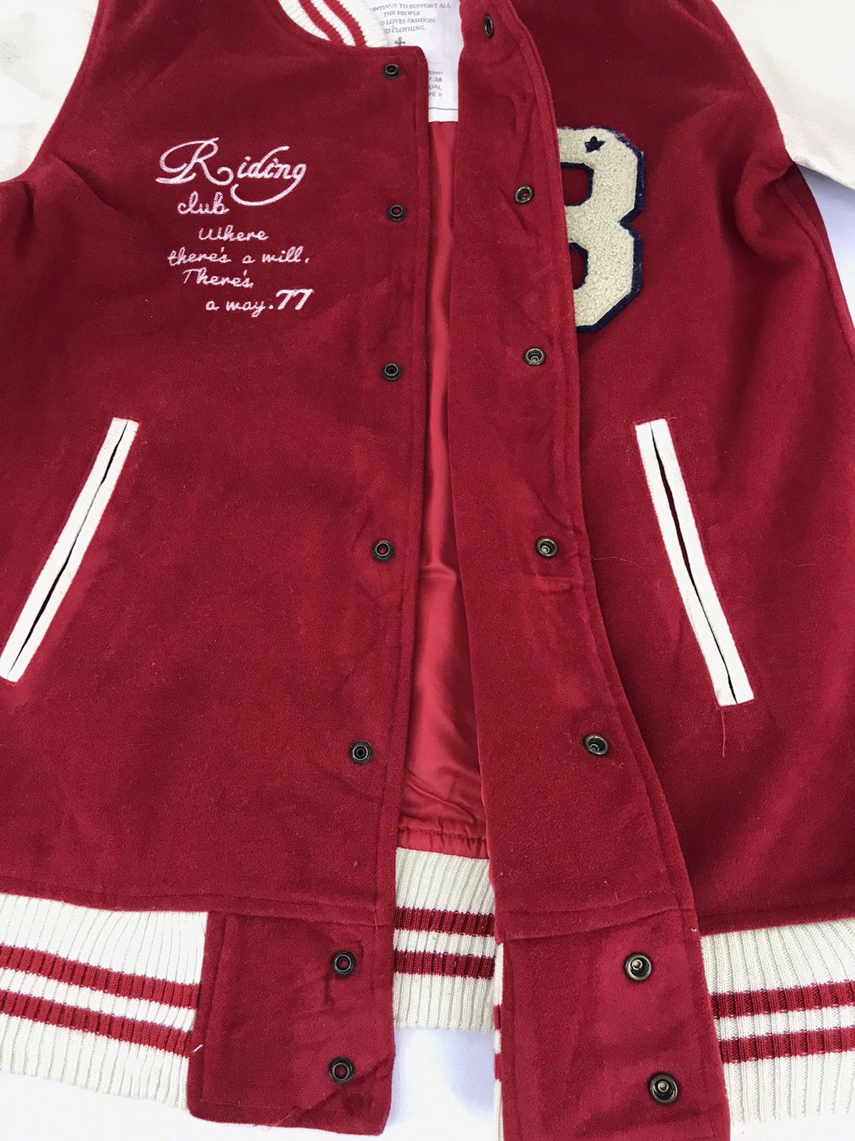 Japanese Brand Varsity Jacket R.S Navy Design Wool Leather Unisex Size US S / EU 44-46 / 1 - 4 Thumbnail
