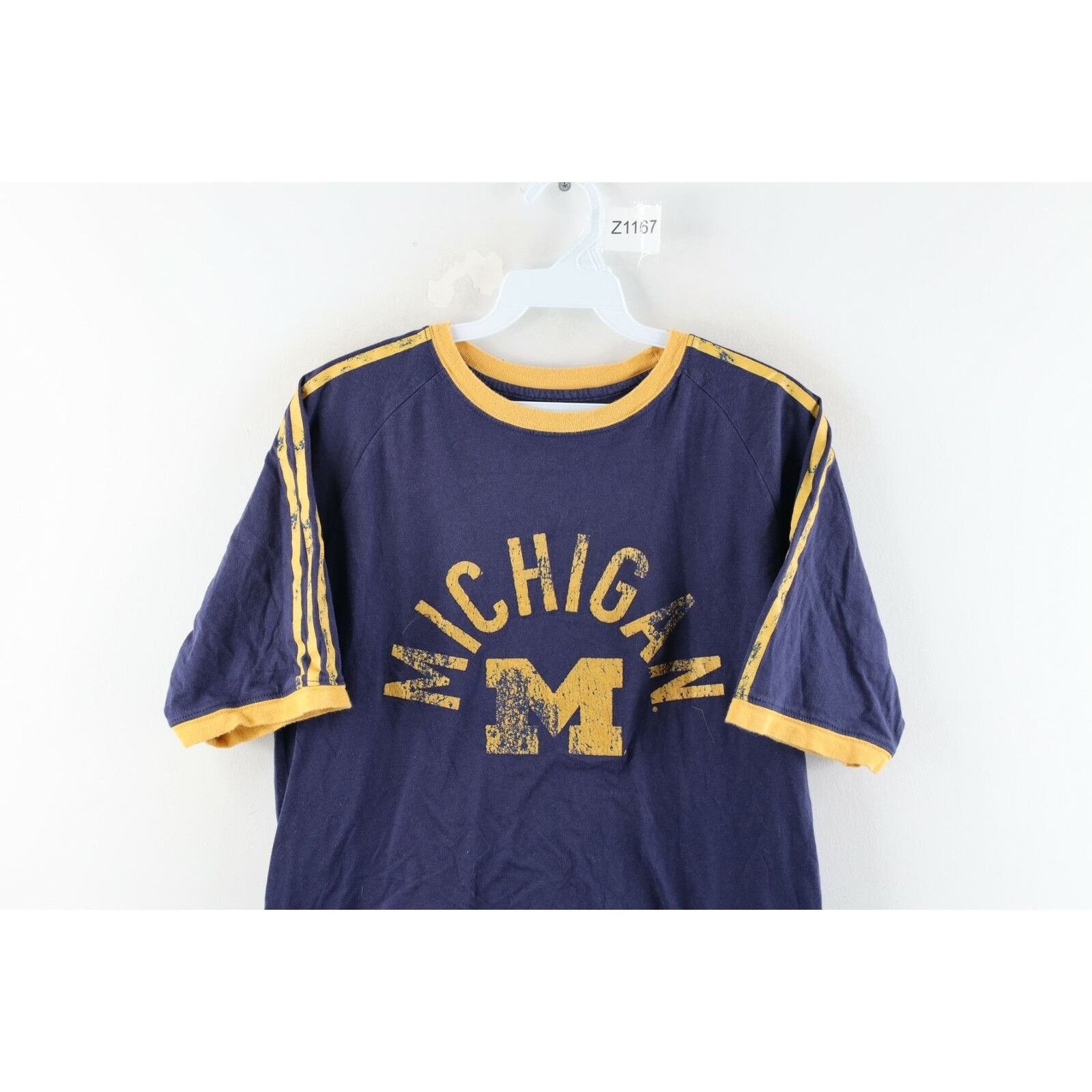 Adidas Adidas Retro University of Michigan Spell Out Ringer T-Shirt Size US S / EU 44-46 / 1 - 2 Preview