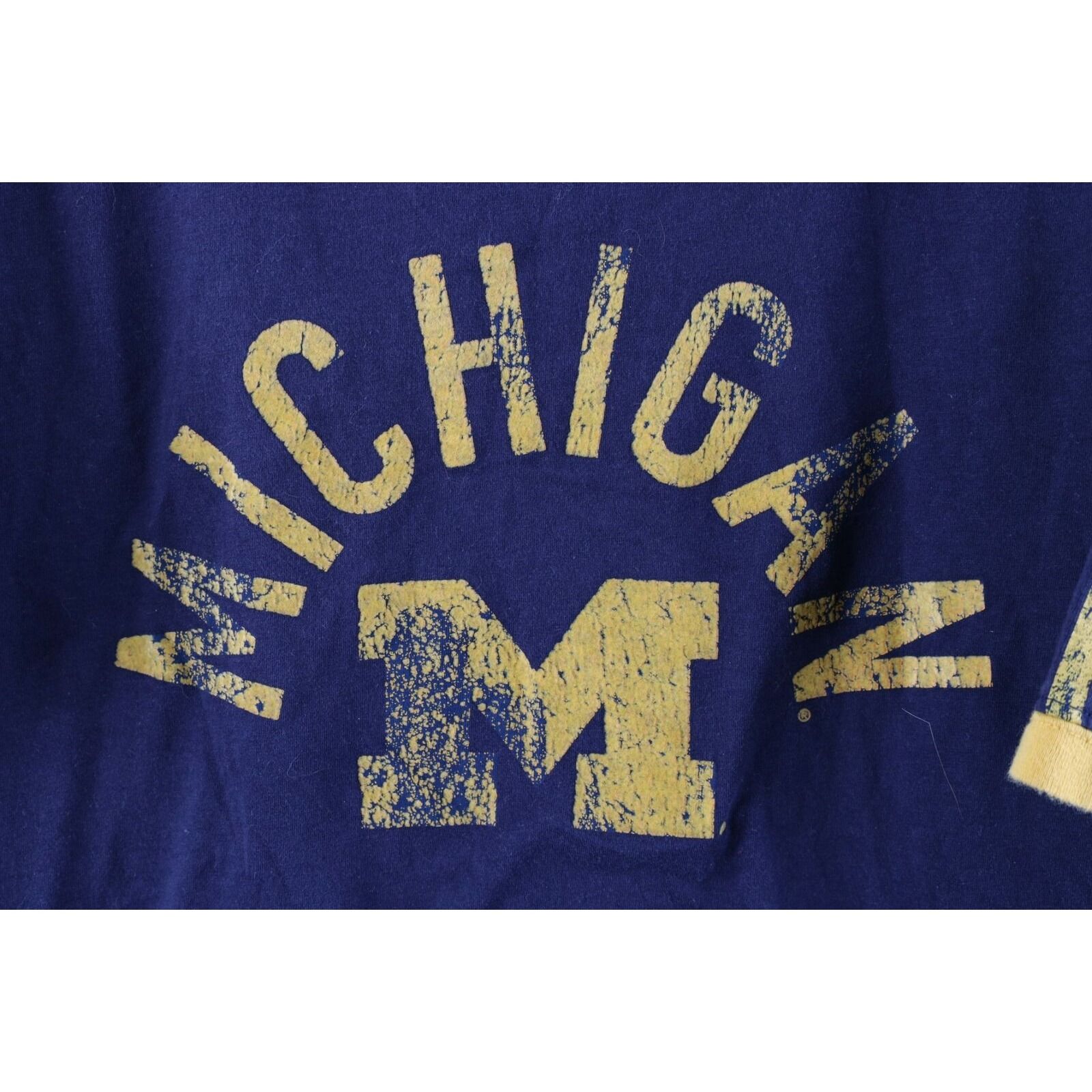 Adidas Adidas Retro University of Michigan Spell Out Ringer T-Shirt Size US S / EU 44-46 / 1 - 4 Thumbnail