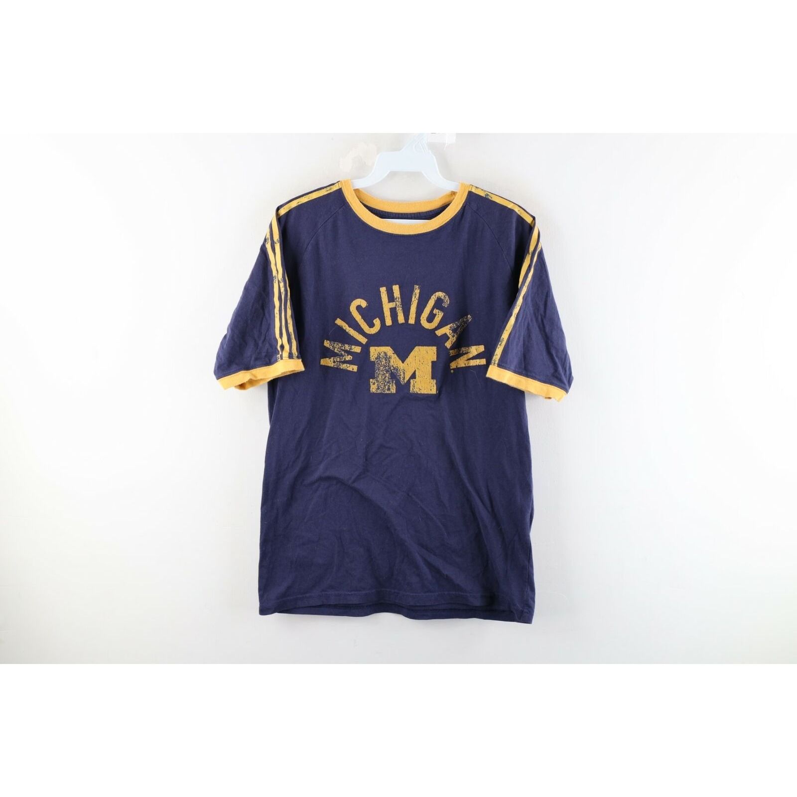Adidas Adidas Retro University of Michigan Spell Out Ringer T-Shirt Size US S / EU 44-46 / 1 - 1 Preview