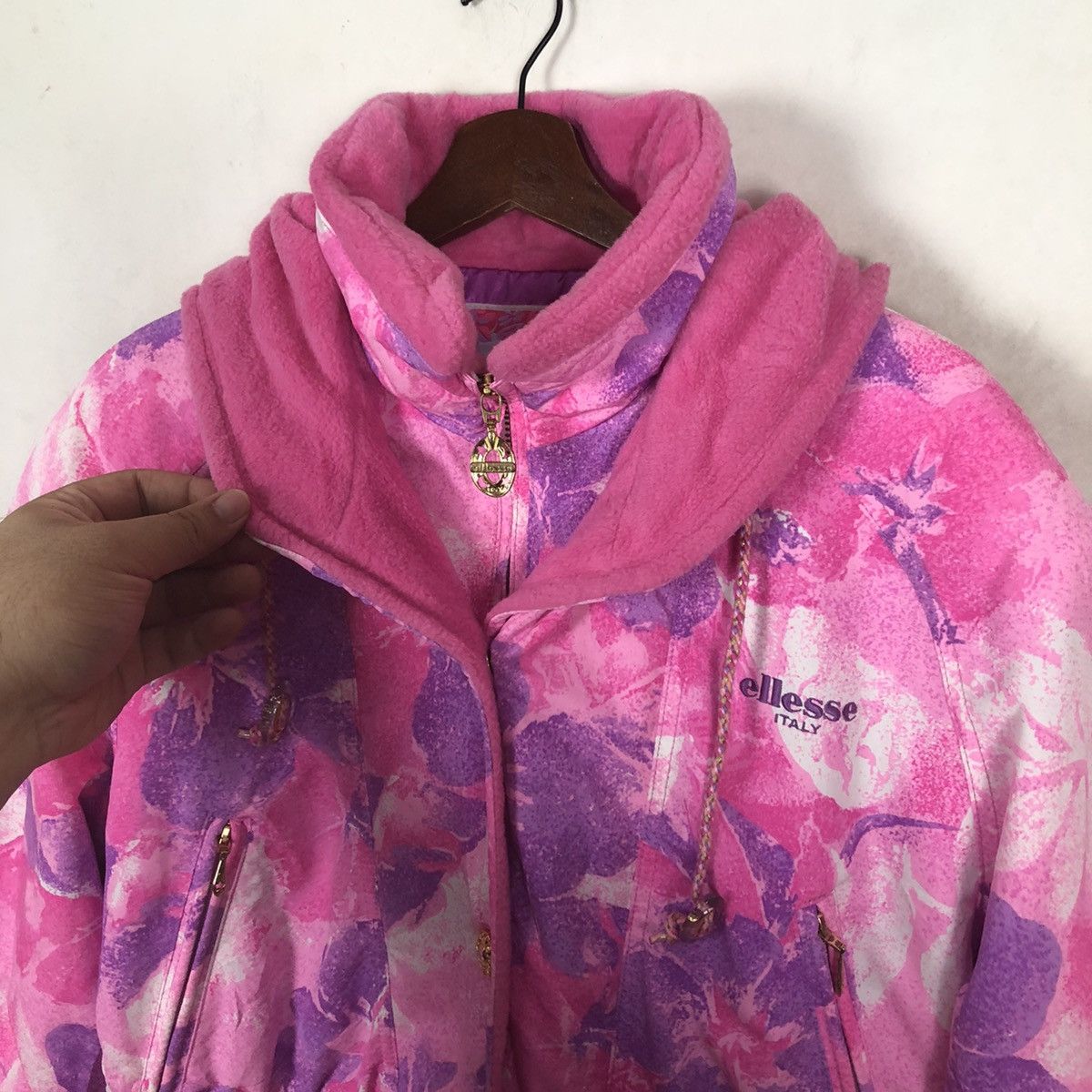 Ellesse FLORAL PINK FULLPRINT SKI JACKET ELLESSE ITALY Size US L / EU 52-54 / 3 - 5 Thumbnail