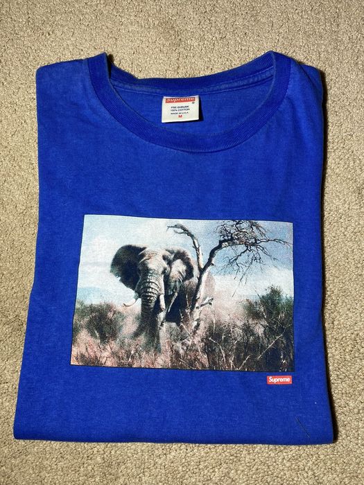 Supreme SS11 Supreme Safari Tee Elephant Medium Blue Animal 2011