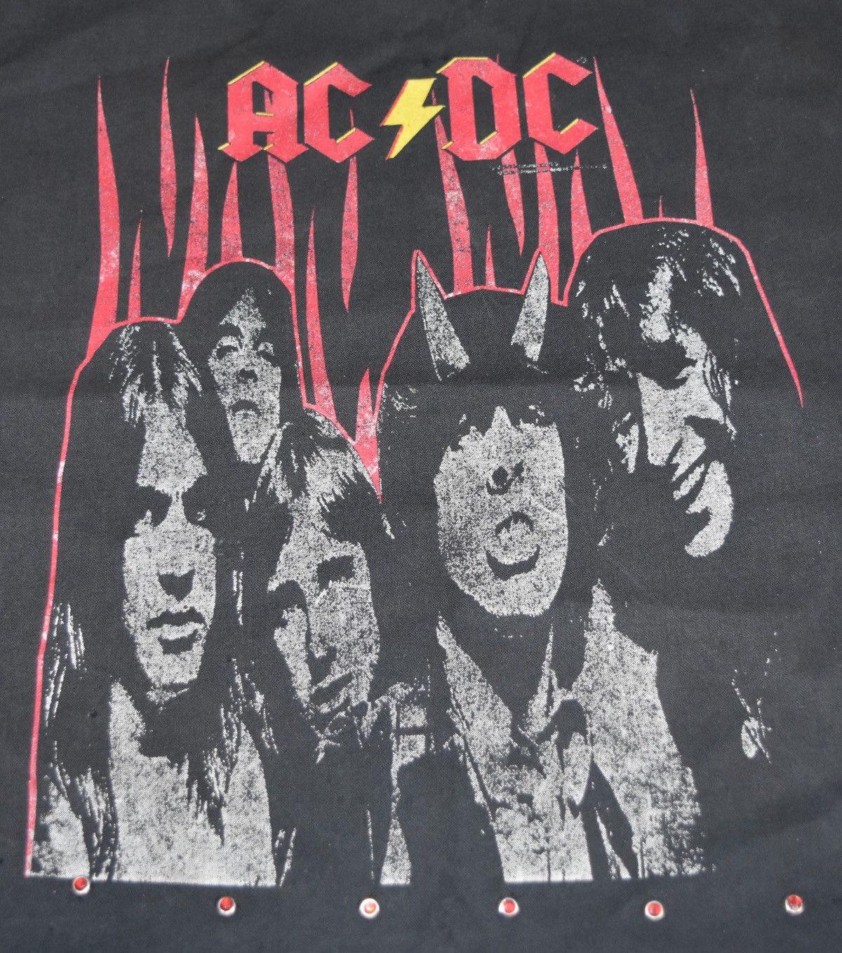 Band Tees 1980s AC/DC Vintage Bejeweled Tote Bag Size ONE SIZE - 4 Thumbnail