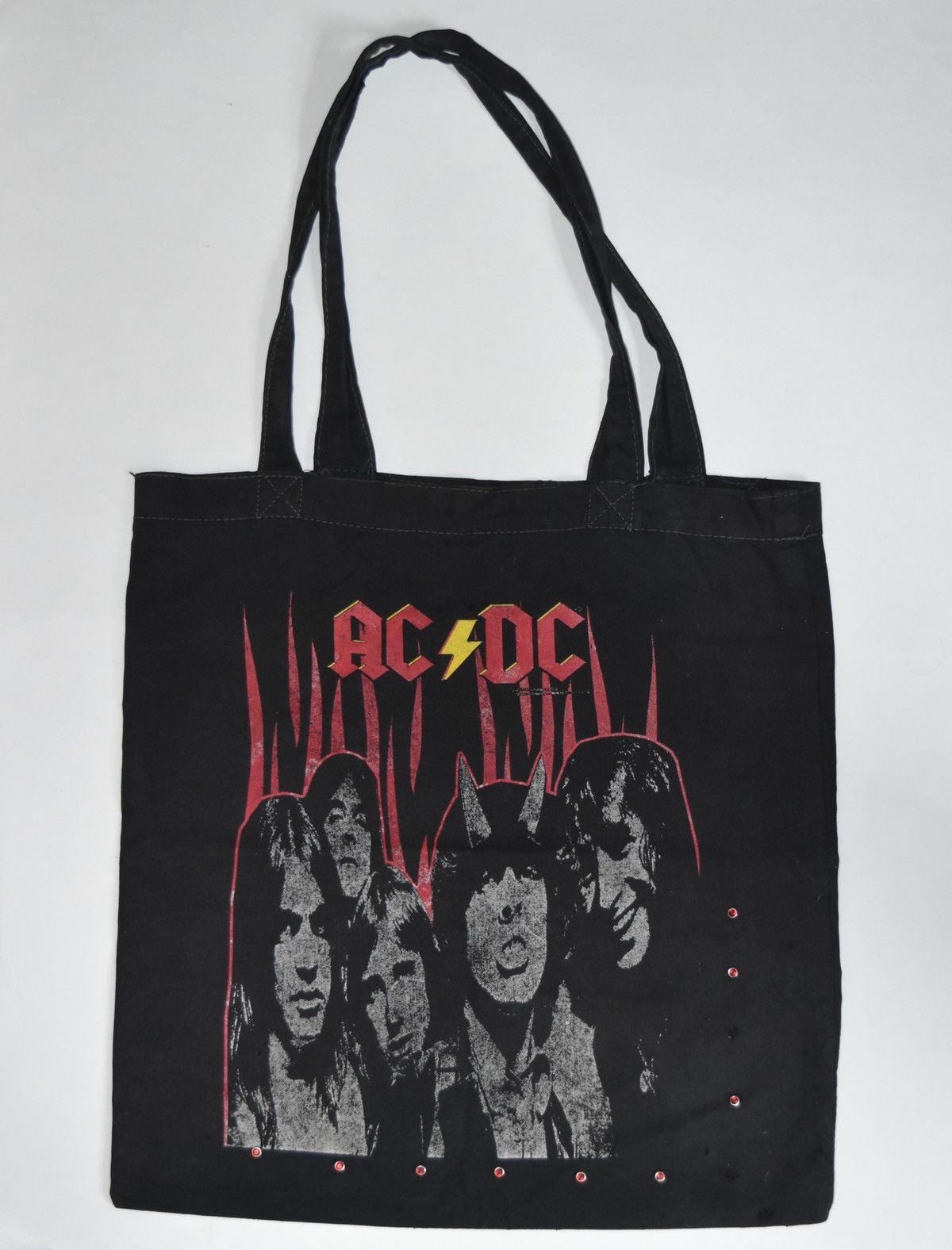 Band Tees 1980s AC/DC Vintage Bejeweled Tote Bag Size ONE SIZE - 1 Thumbnail
